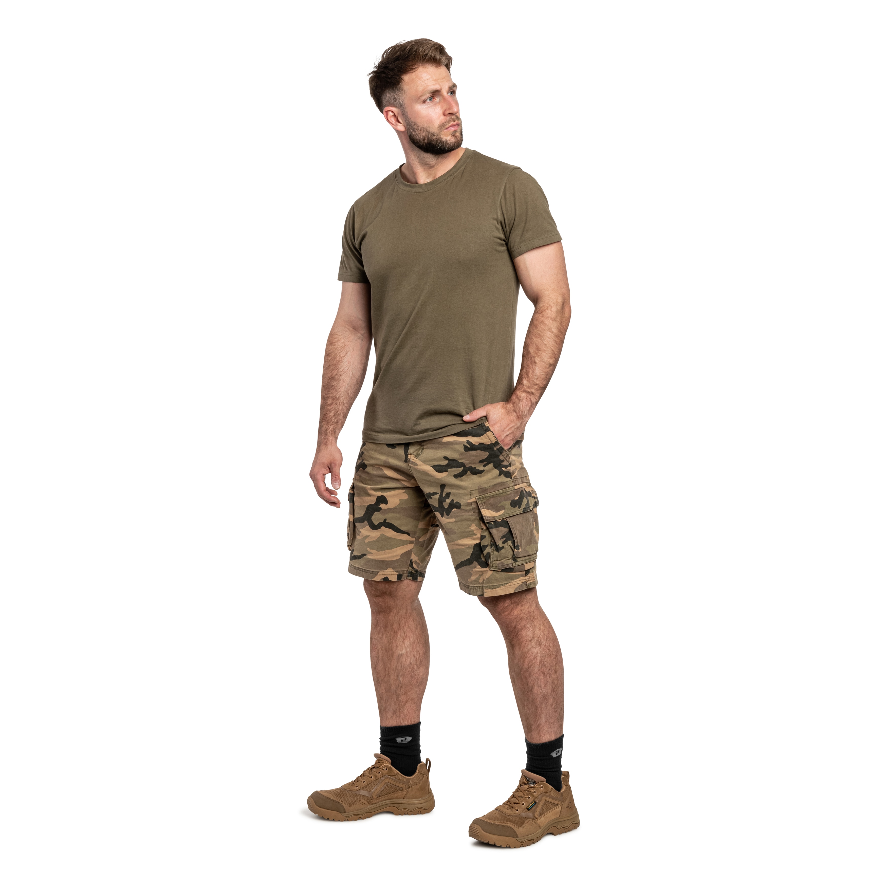 Pitbull Jackal Shorts - Woodland Camo