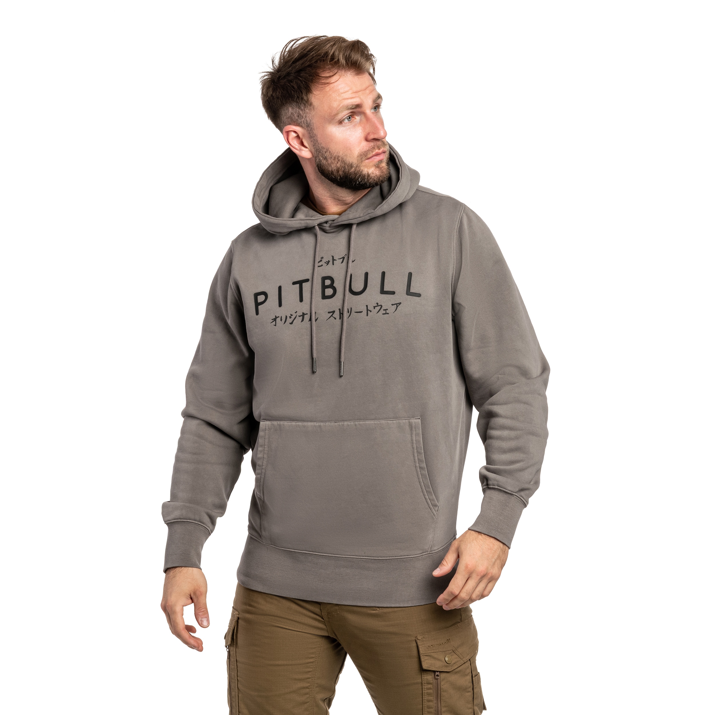Pitbull Washed MT Fuji Hooded Sweatshirt - Grey