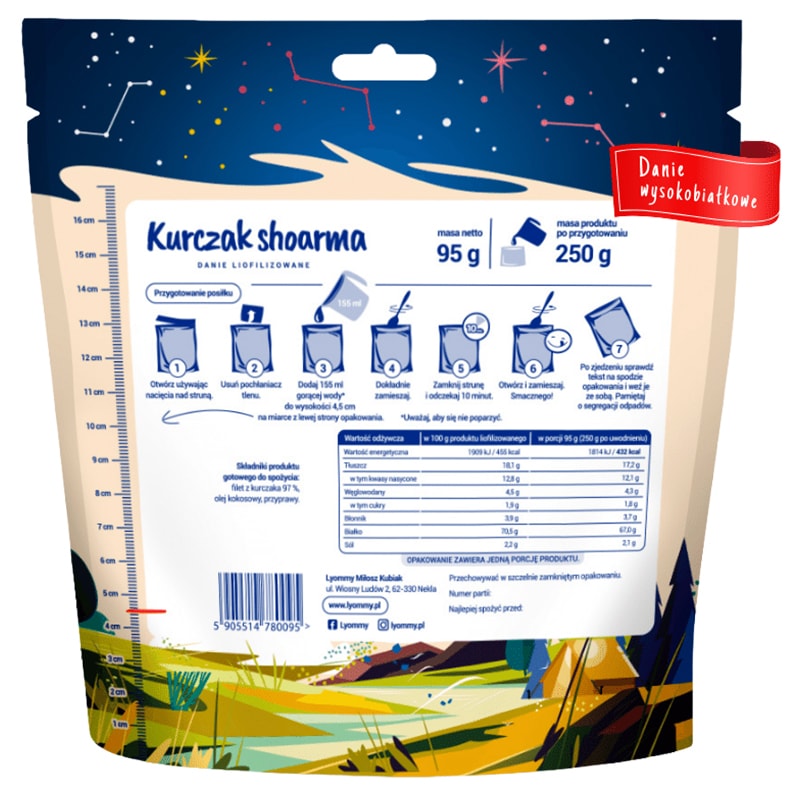 Żywność liofilizowana Lyommy Kurczak shoarma 95 g/1814 kcal