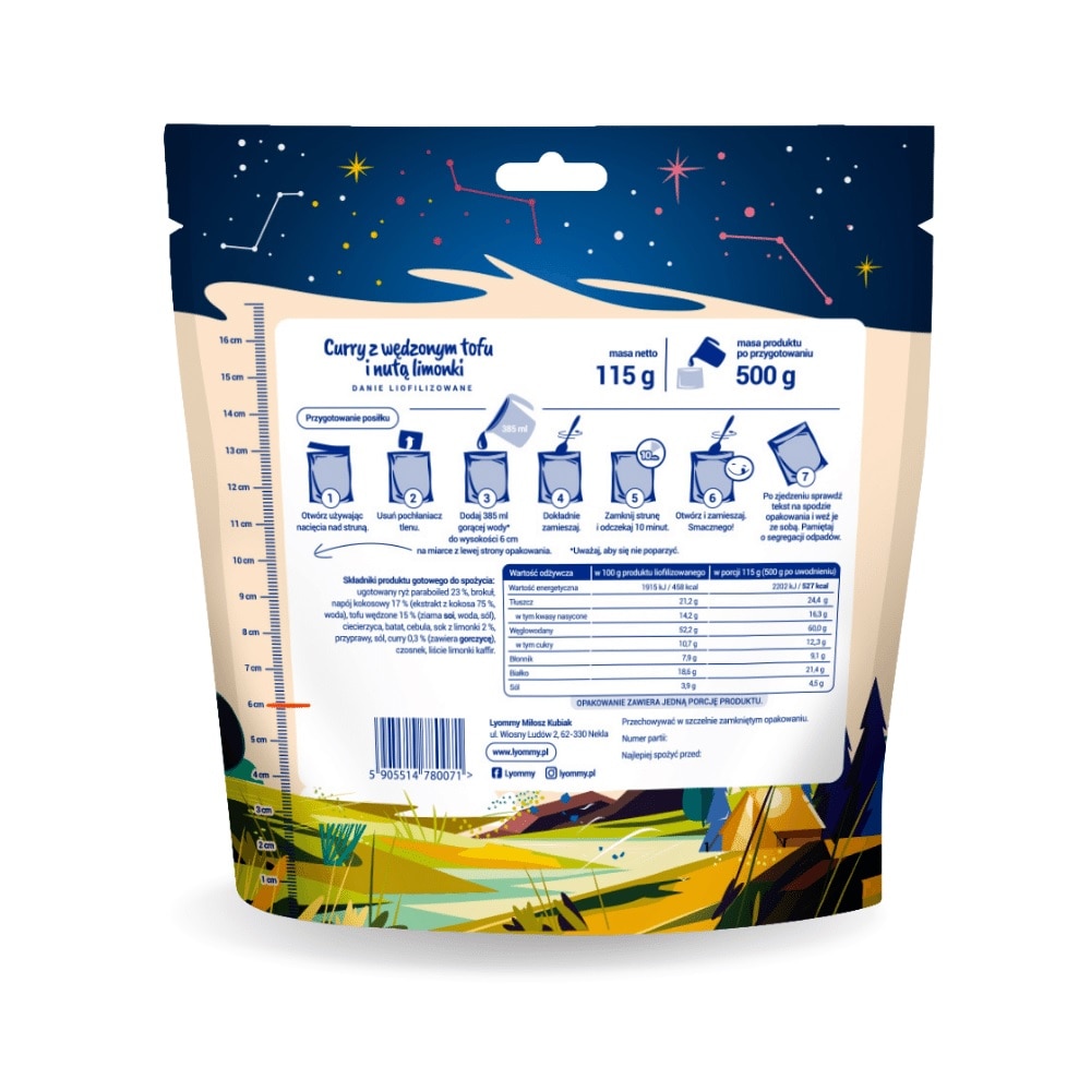 Żywność liofilizowana Lyommy Curry z wędzonym tofu i nutą limonki 115 g/527 kcal