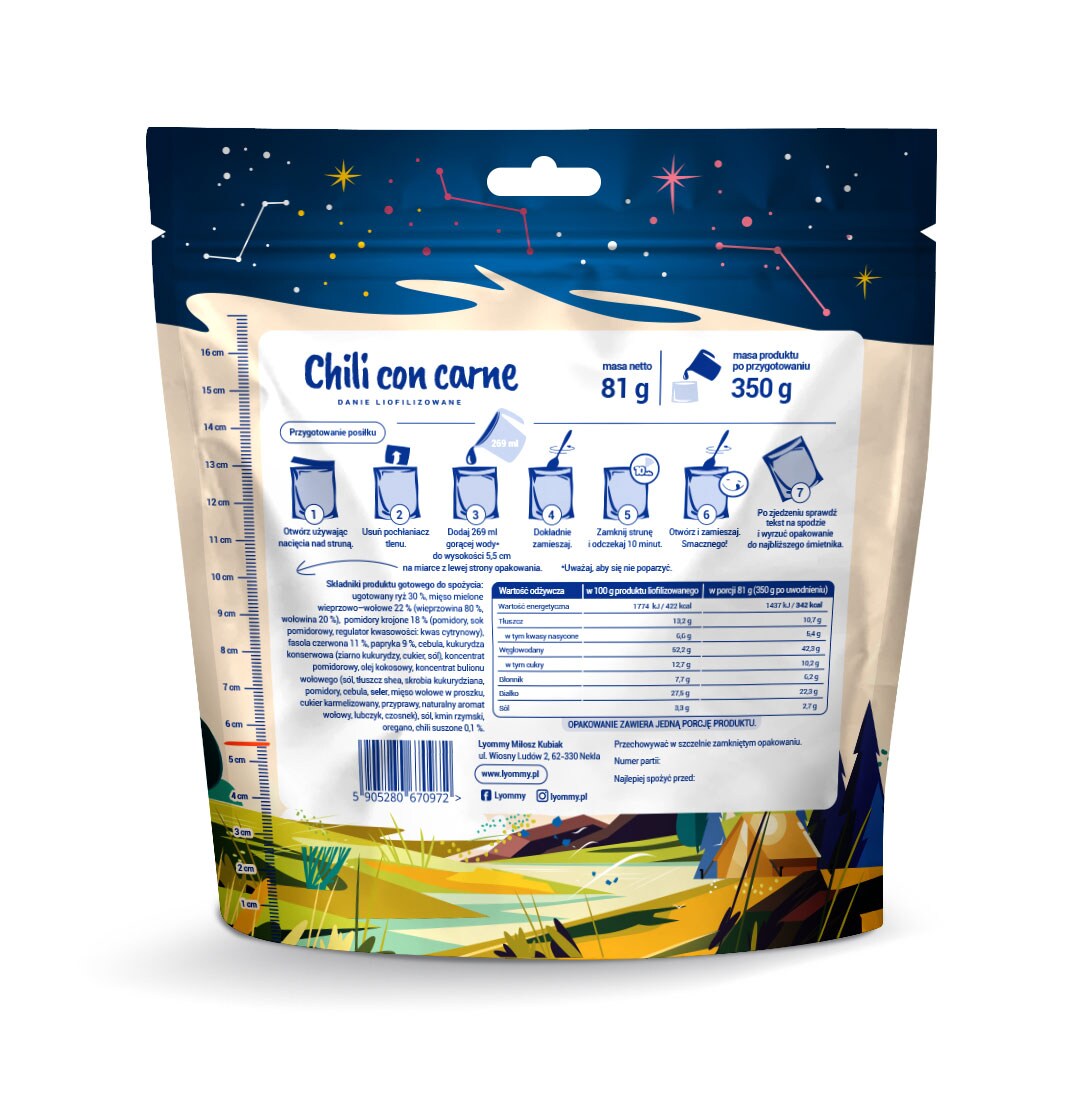 Сублімовані продукти Lyommy Чілі кон карне 81 г/342 ккал