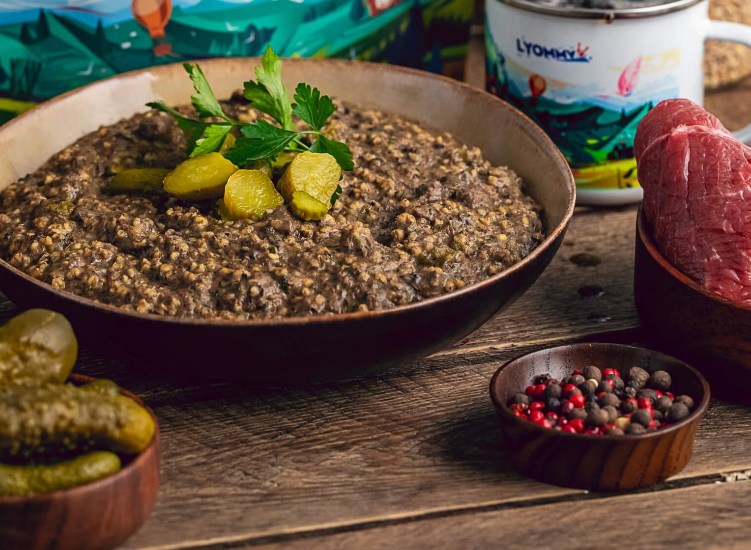 Żywność liofilizowana Lyommy Wołowina w piwie z grzybami i kaszą jęczmienną 81 g/335 kcal