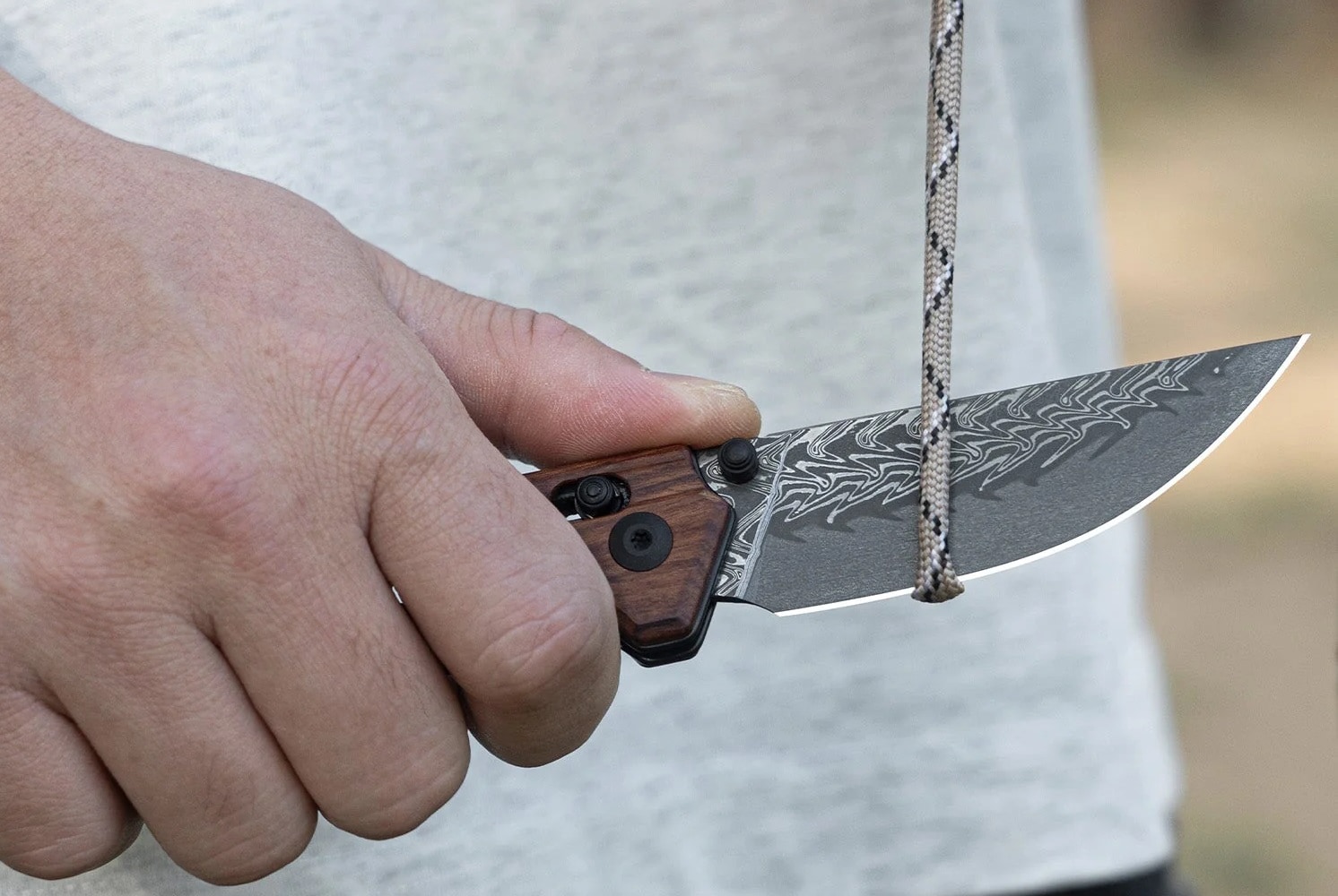 Nóż składany Civivi Noctis Damascus - Wood