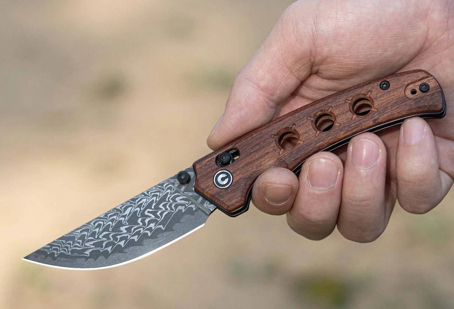 Nóż składany Civivi Noctis Damascus - Wood