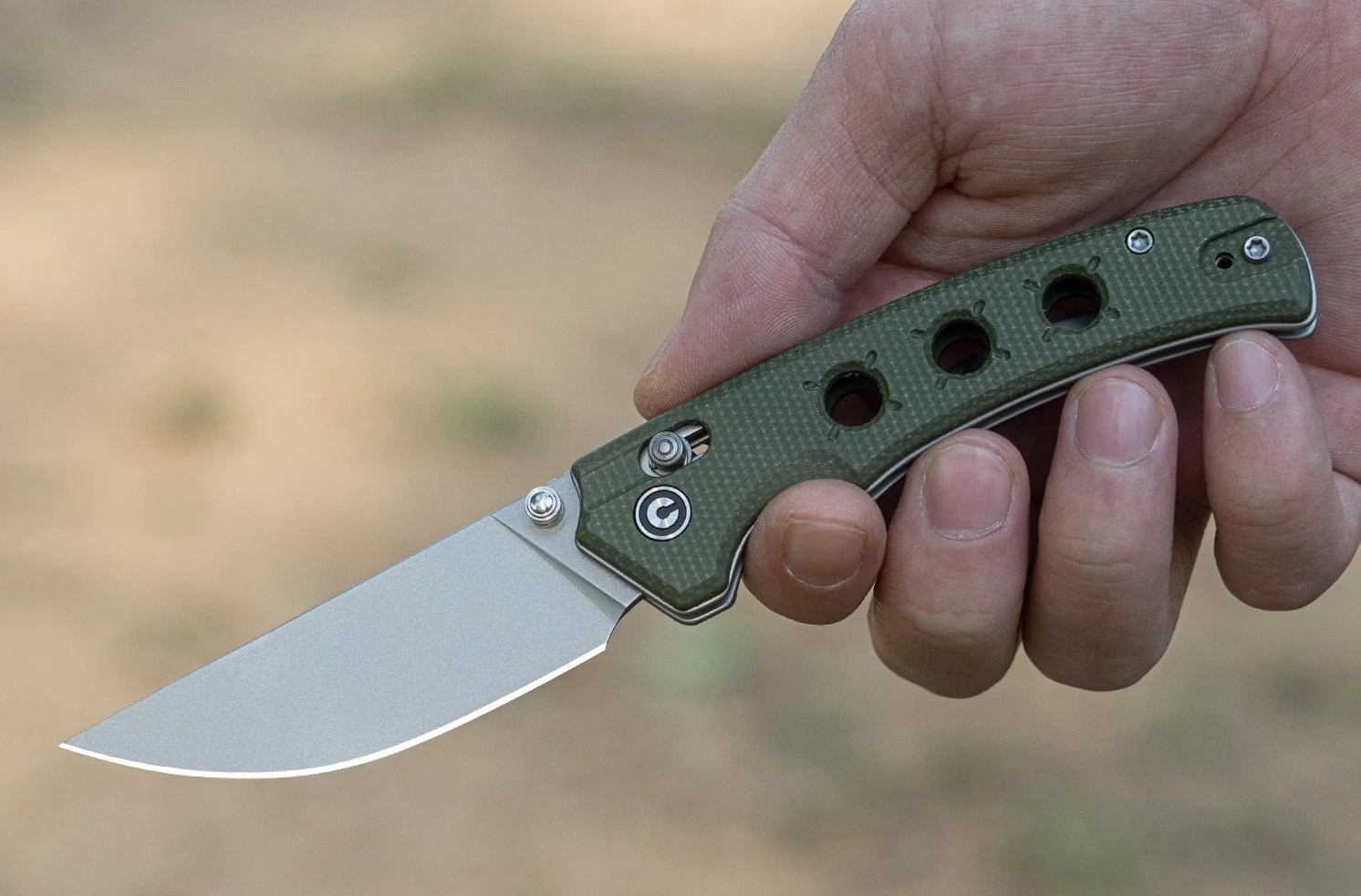 Nóż składany Civivi Noctis Stonewashed Nitro-V Micarta - Olive