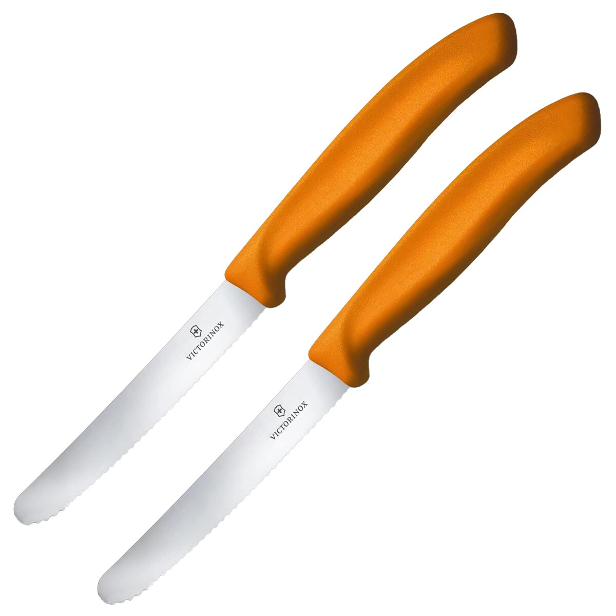 Кухонний ніж Victorinox Swiss Classic Orange - зубчастий із заокругленим вістрям 2 шт.
