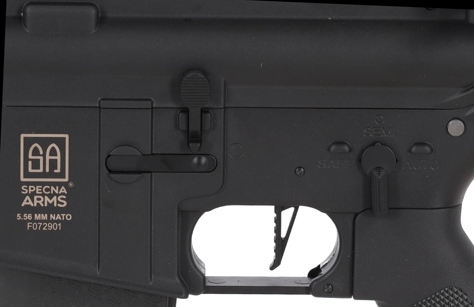 Karabinek szturmowy AEG Specna Arms SA-F03 FLEX Light Ops Stock HAL ETU Gen.2 Black + kolimator + akumulator + ładowarka - zestaw