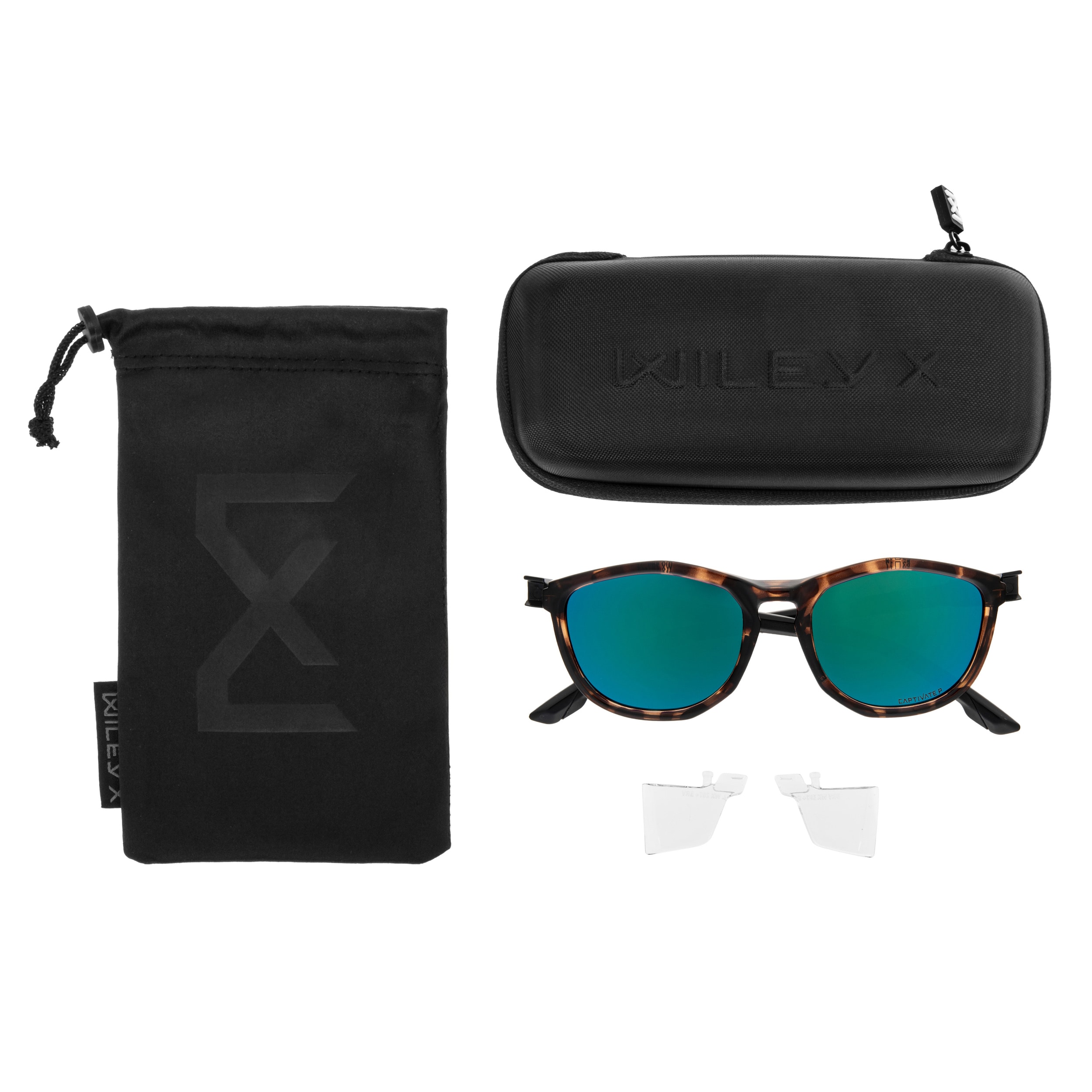 Okulary Wiley X Bravo - Captive Polarized Green/Tortoise
