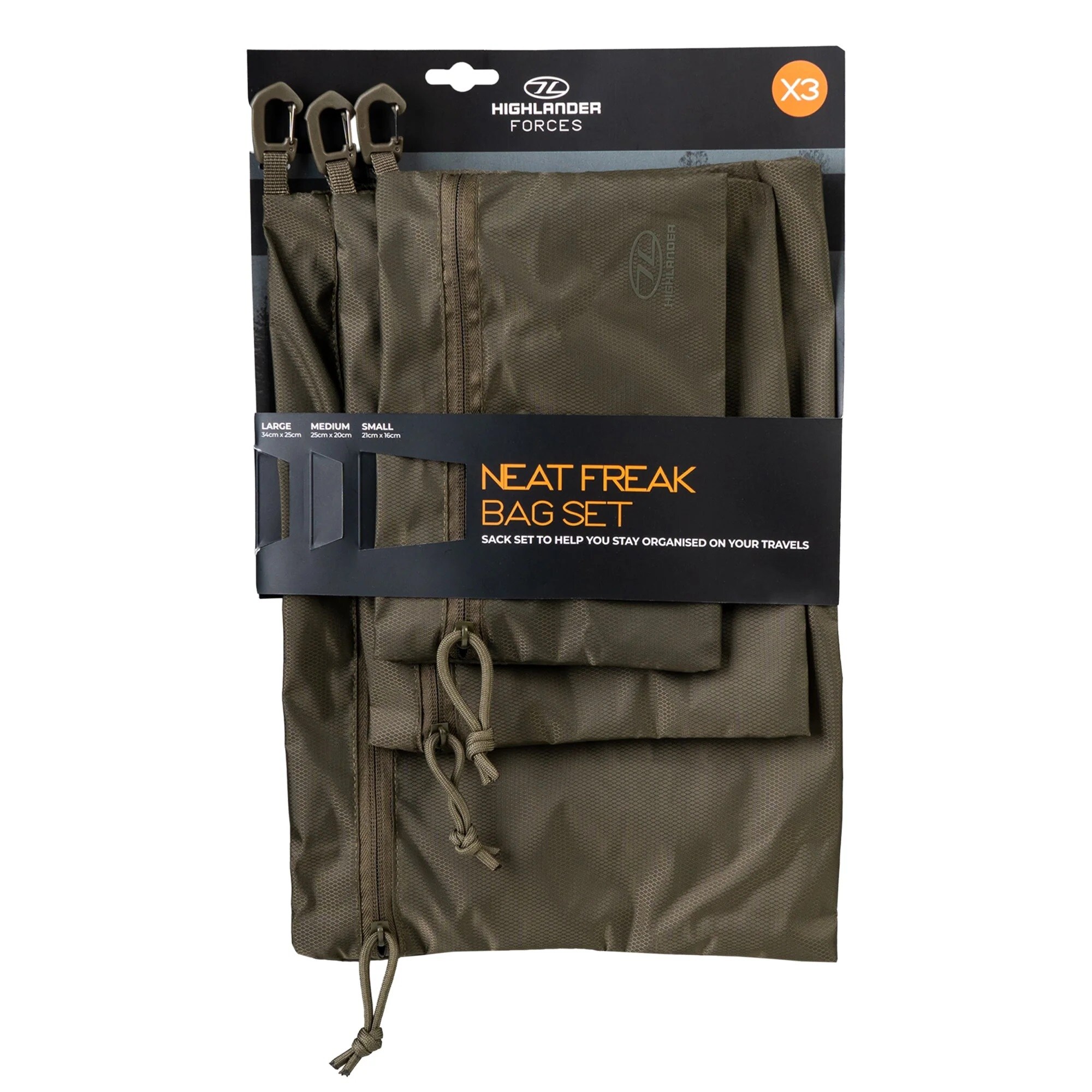 Organizer Highlander Forces Neat Freak Bag Set Ranger Green - 3 szt.