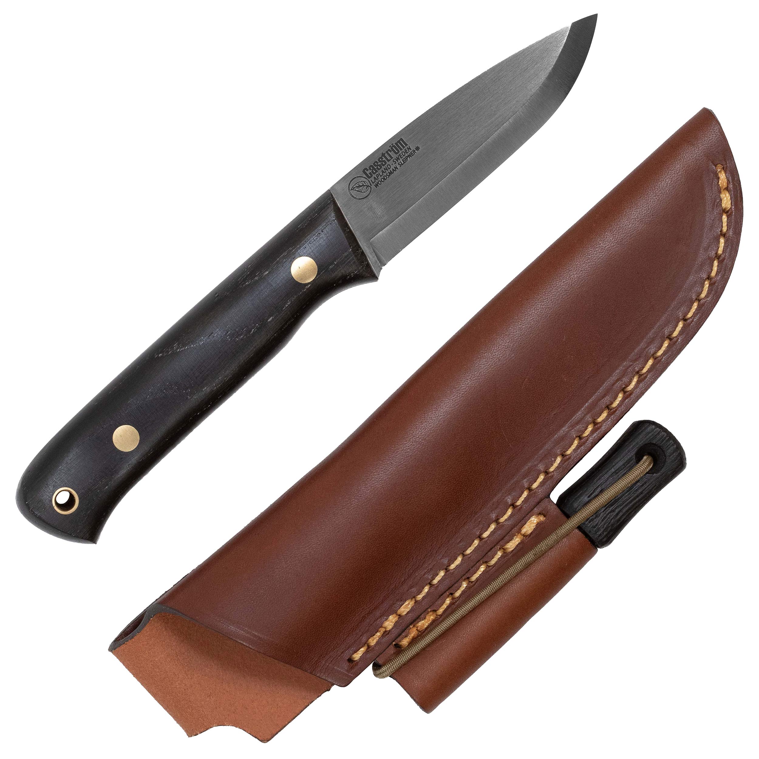 Nóż Casstrom Woodsman Bog Oak Sleipner z krzesiwem