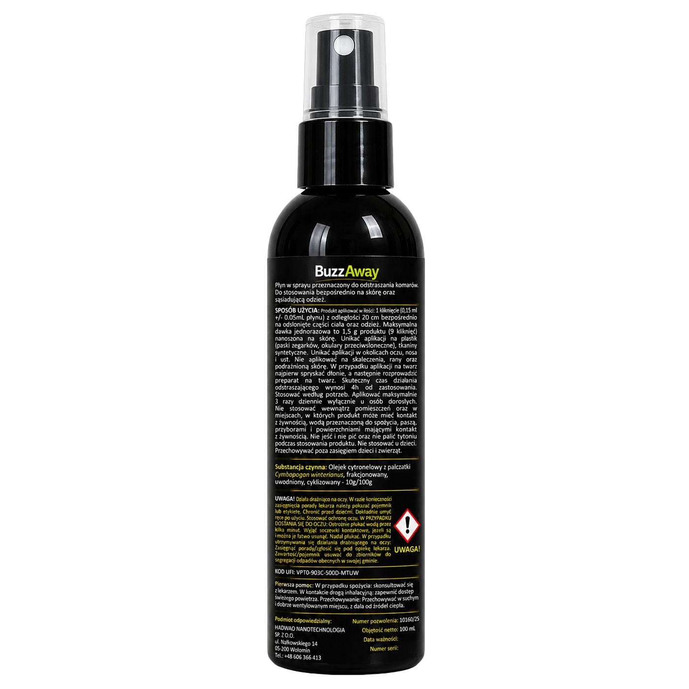 Spray Hadwao BuzzAway na komary - 100 ml