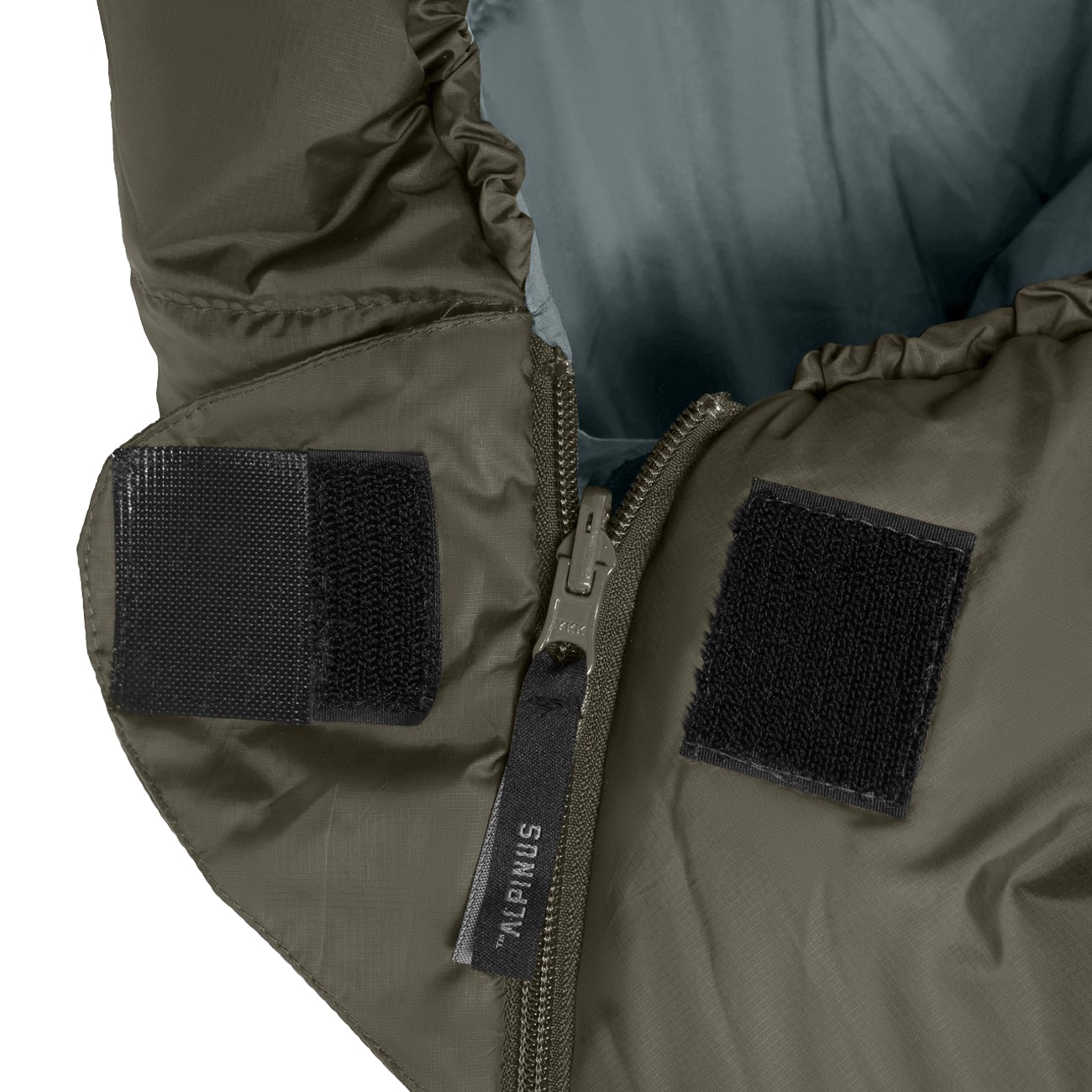 Śpiwór Alpinus Wide & Long Fiber Pro 1250 Oliwkowy - prawy