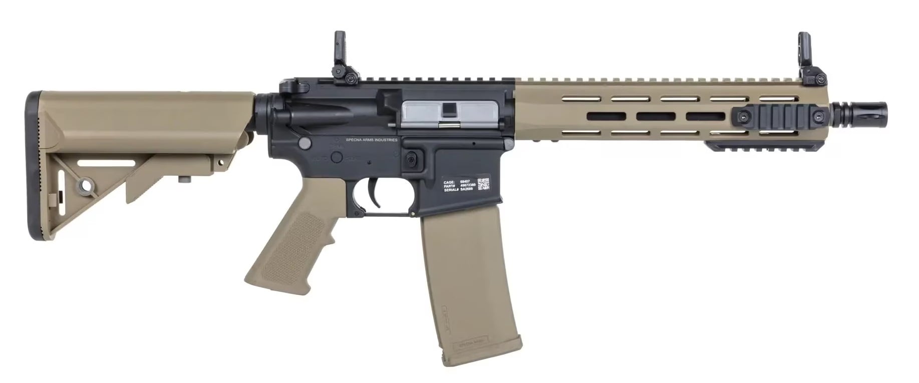 Karabinek szturmowy AEG Specna Arms SA-F03 Flex Gate X-ASR Gen.2 Half-Tan + akumulator i ładowarka + kulki - zestaw