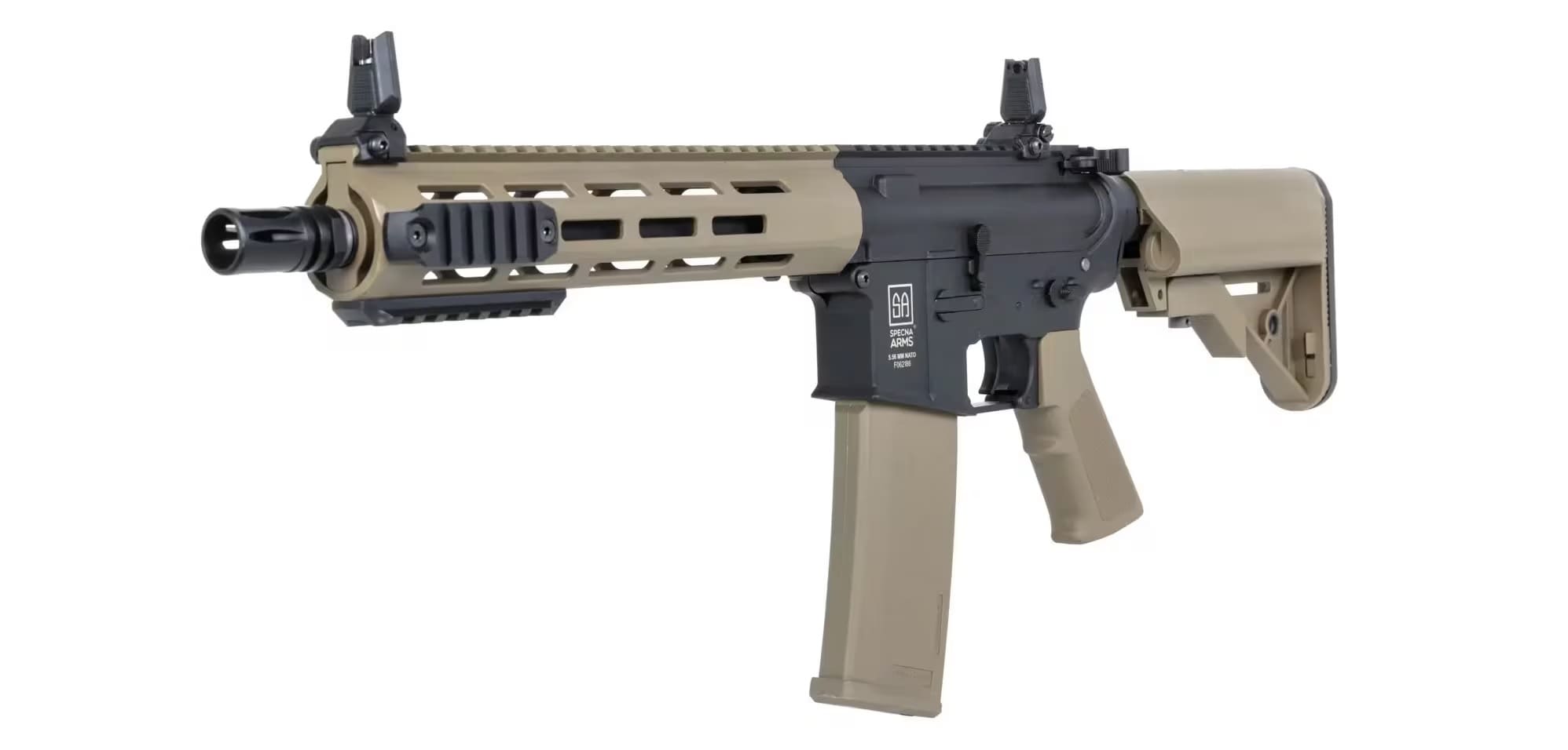 Karabinek szturmowy AEG Specna Arms SA-F03 Flex Gate X-ASR Gen.2 Half-Tan + akumulator i ładowarka + kulki - zestaw