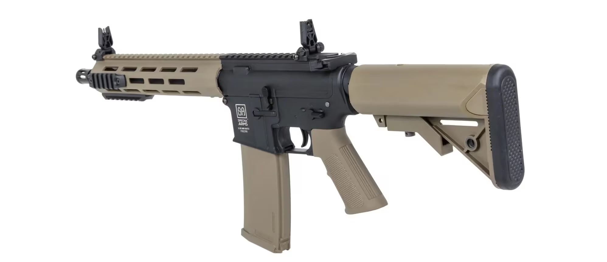 Karabinek szturmowy AEG Specna Arms SA-F03 Flex Gate X-ASR Gen.2 Half-Tan + akumulator i ładowarka + kulki - zestaw