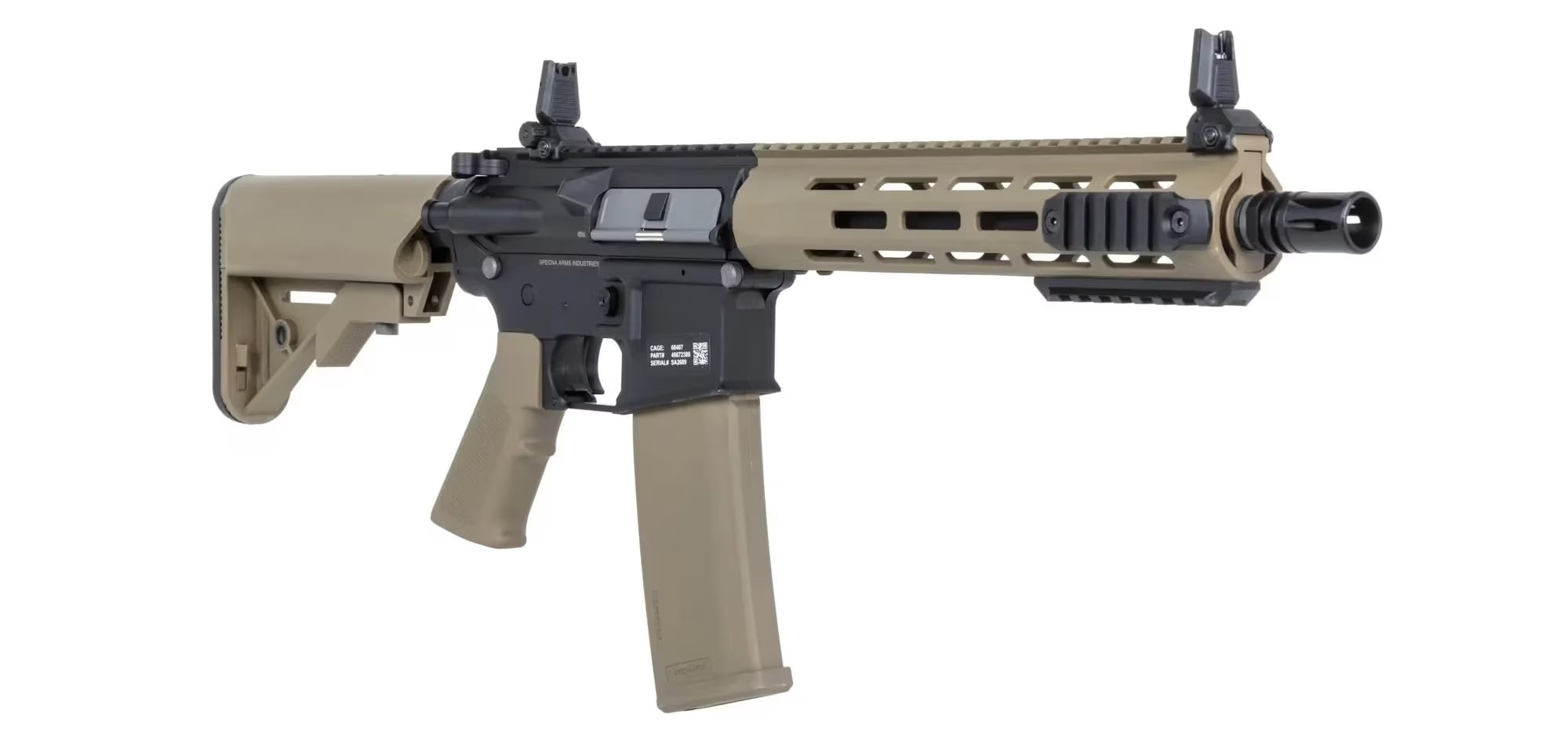 Karabinek szturmowy AEG Specna Arms SA-F03 Flex Gate X-ASR Gen.2 Half-Tan + akumulator i ładowarka + kulki - zestaw