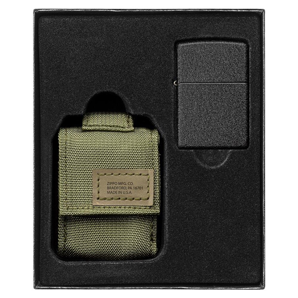 Zapalniczka benzynowa Zippo Crackle z pokrowcem - Green