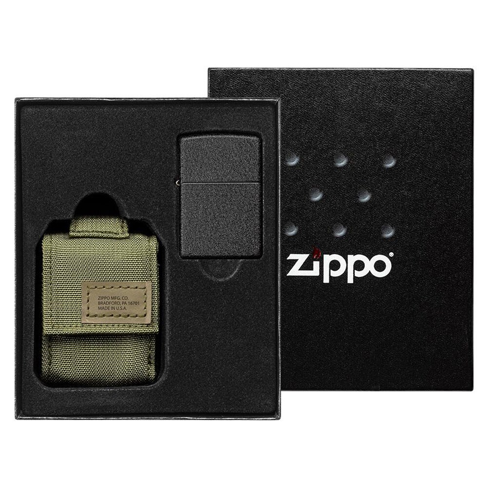 Zapalniczka benzynowa Zippo Crackle z pokrowcem - Green