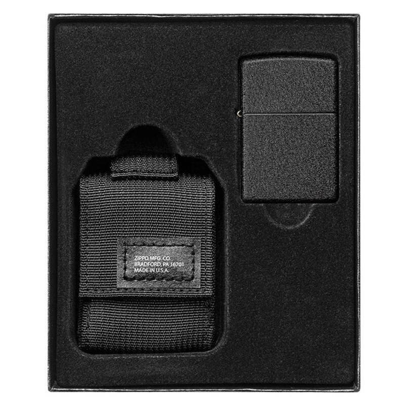 Zapalniczka benzynowa Zippo Crackle z pokrowcem - Black