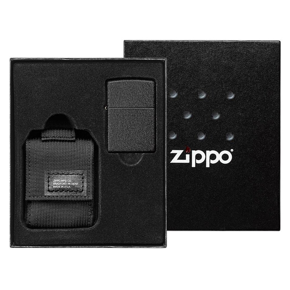 Zapalniczka benzynowa Zippo Crackle z pokrowcem - Black