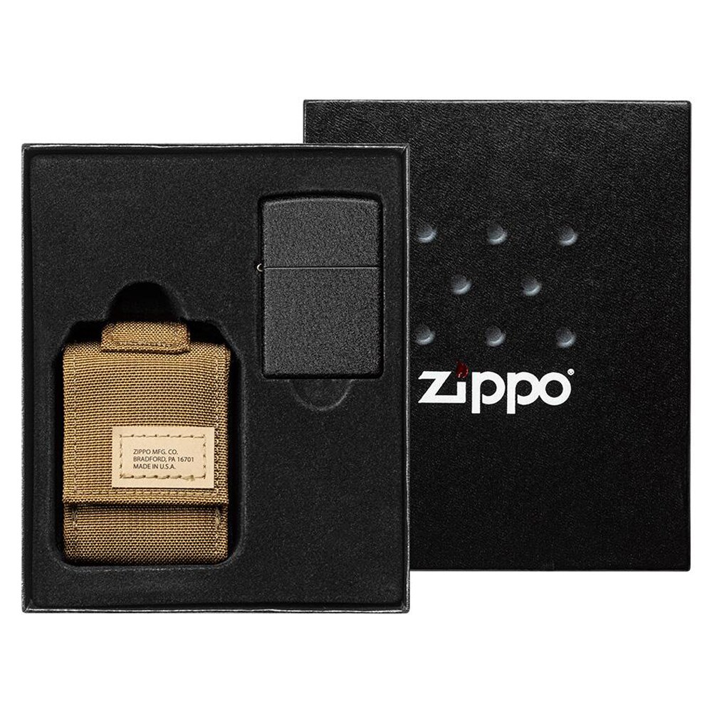 Zapalniczka benzynowa Zippo Crackle z pokrowcem - Coyote
