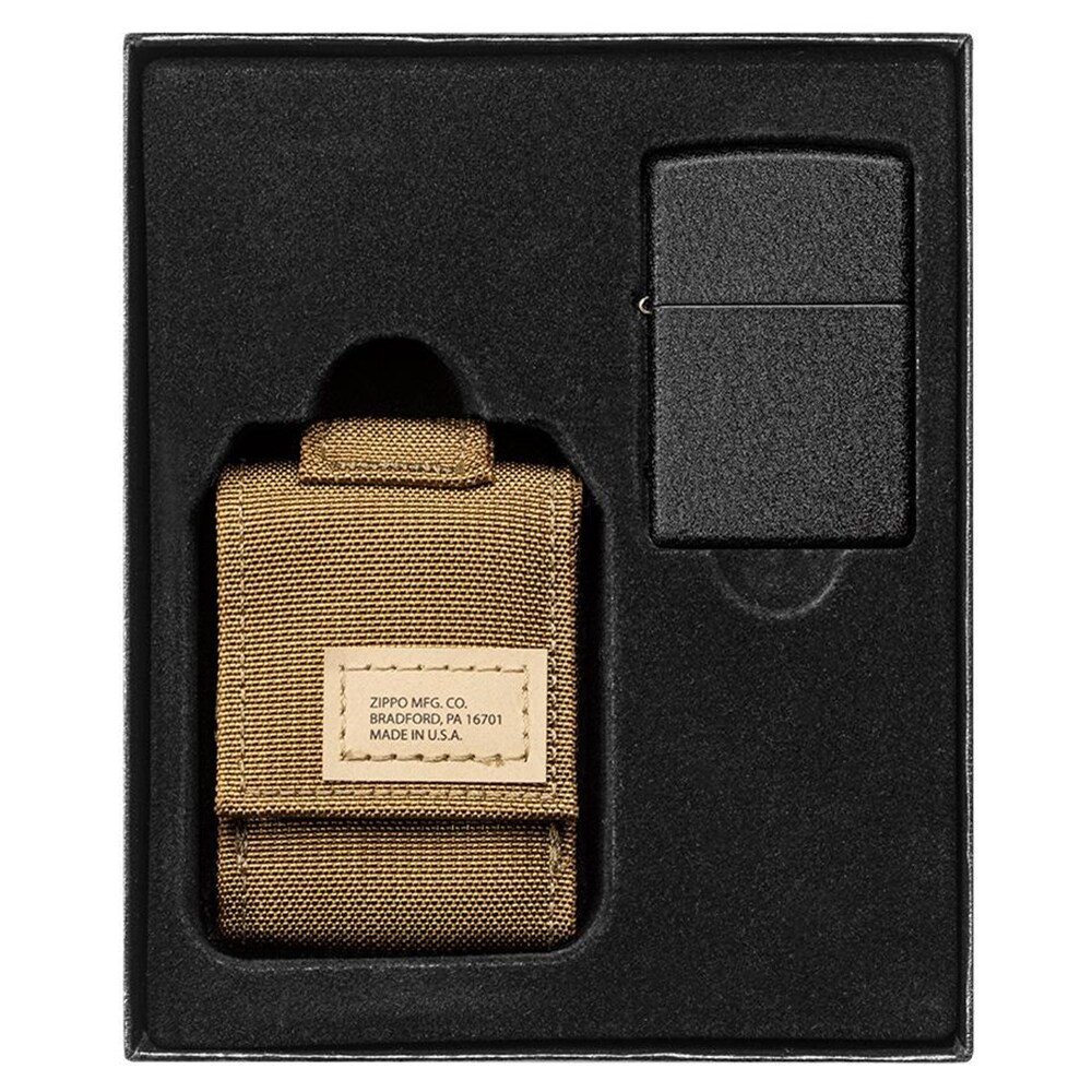 Zapalniczka benzynowa Zippo Crackle z pokrowcem - Coyote