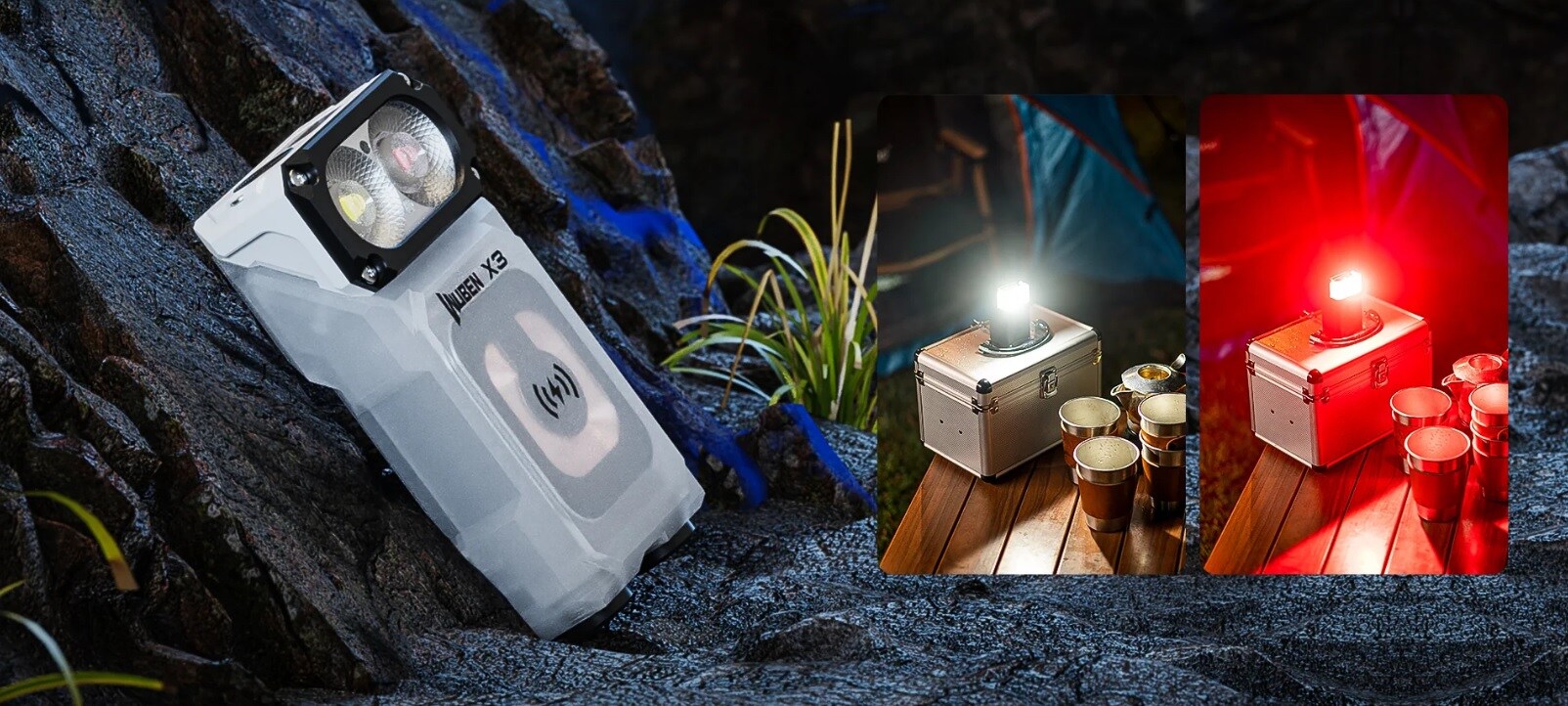 Latarka Wuben X3 Pro White + Aluminum Charging Box - 700 lumenów