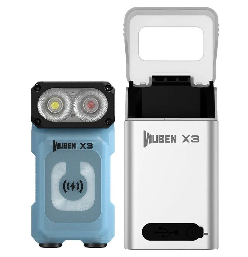 Latarka Wuben X3 Pro Blue + Aluminum Charging Box - 700 lumenów