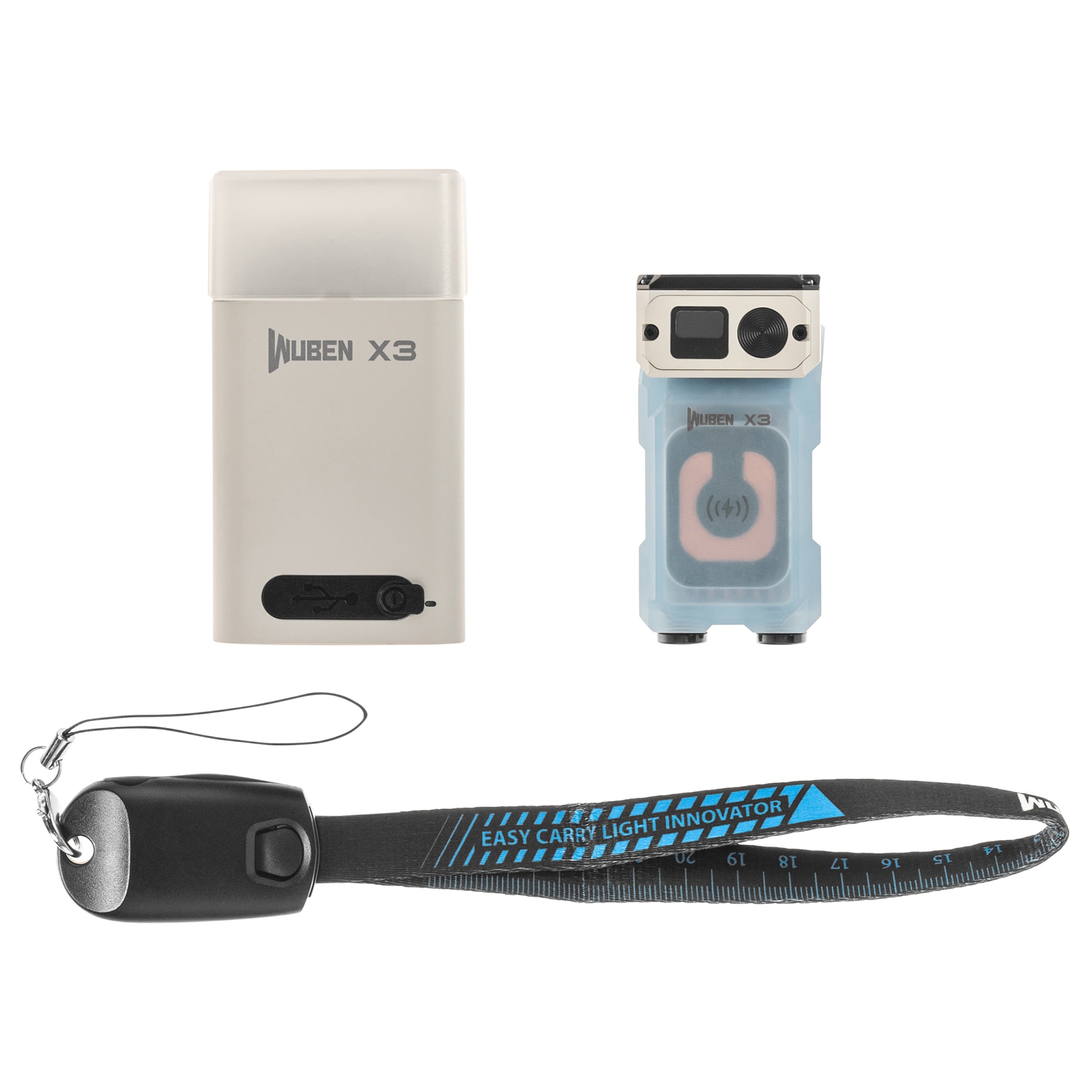 Wuben X3 Pro Flashlight Blue + Aluminum Charging Box - 700 lumens