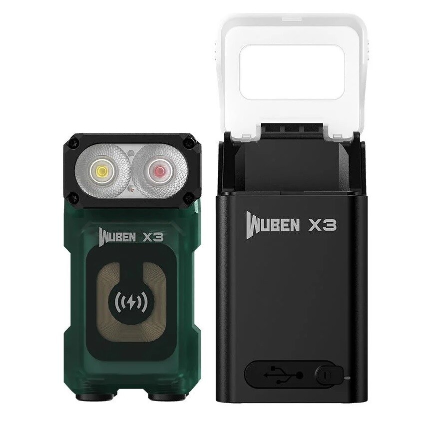 Latarka Wuben X3 Pro Green + Aluminum Charging Box - 700 lumenów