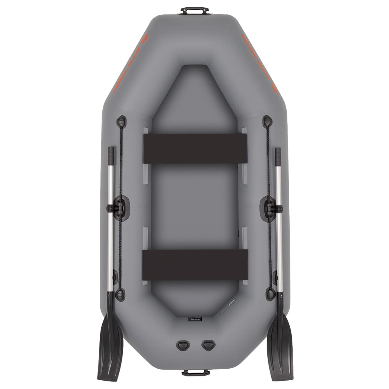 Kolibri K-240TL Pontoon with Roll-Up floor, fender strip, and engine transom - Dark Grey