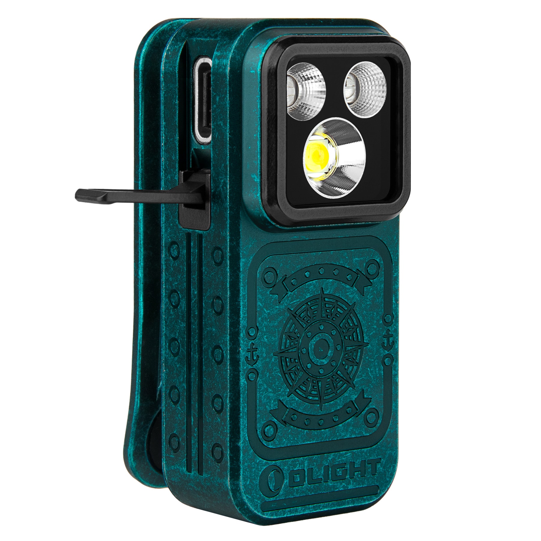 Latarka akumulatorowa Olight Oclip Pro S Sunken Artifact - 600 lumenów