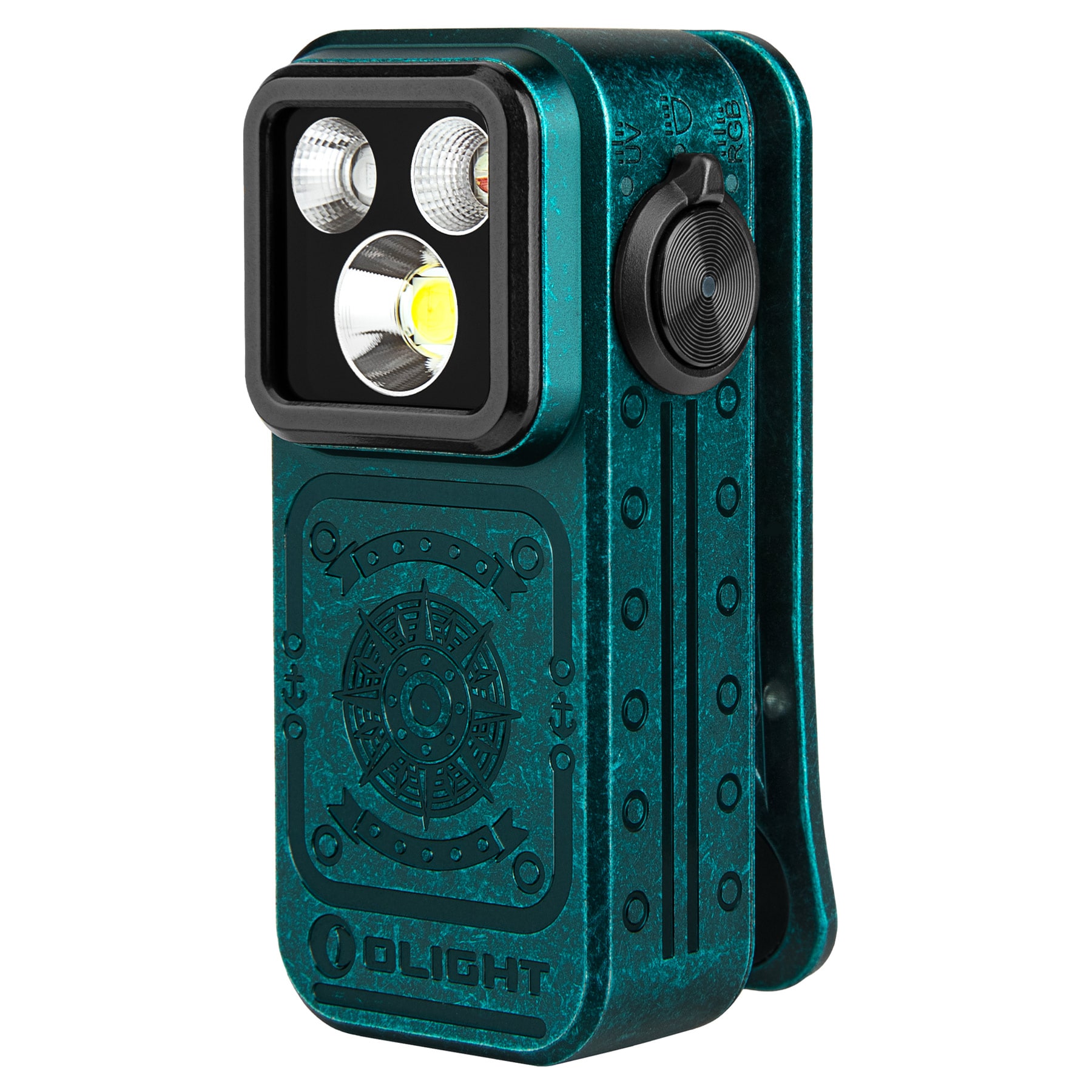 Latarka akumulatorowa Olight Oclip Pro S Sunken Artifact - 600 lumenów