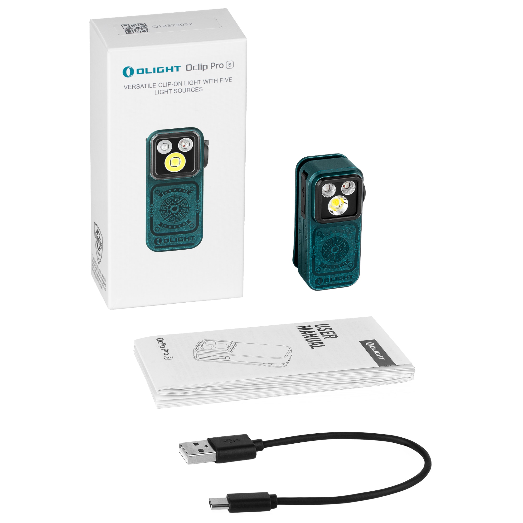 Latarka akumulatorowa Olight Oclip Pro S Sunken Artifact - 600 lumenów