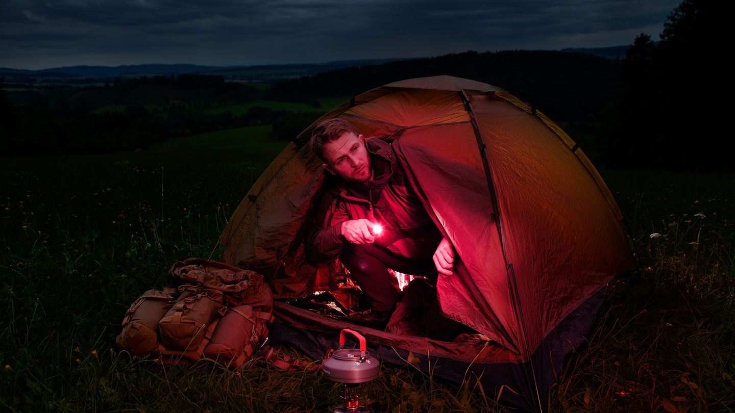 Latarka Olight ArkPro Lite Cool White Orange - 1200 lumenów