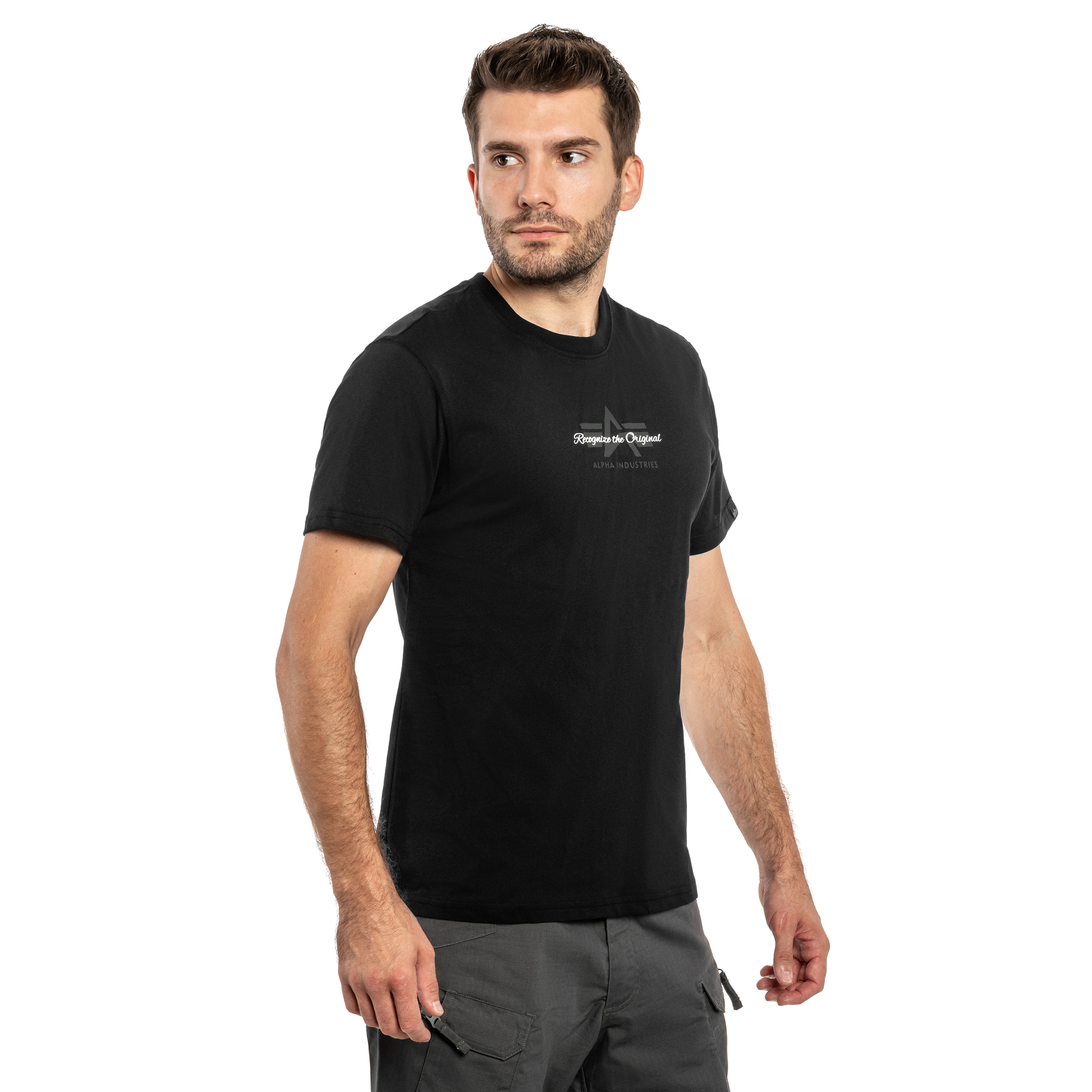 Koszulka T-Shirt Alpha Industries Foam Middle Logo - Black