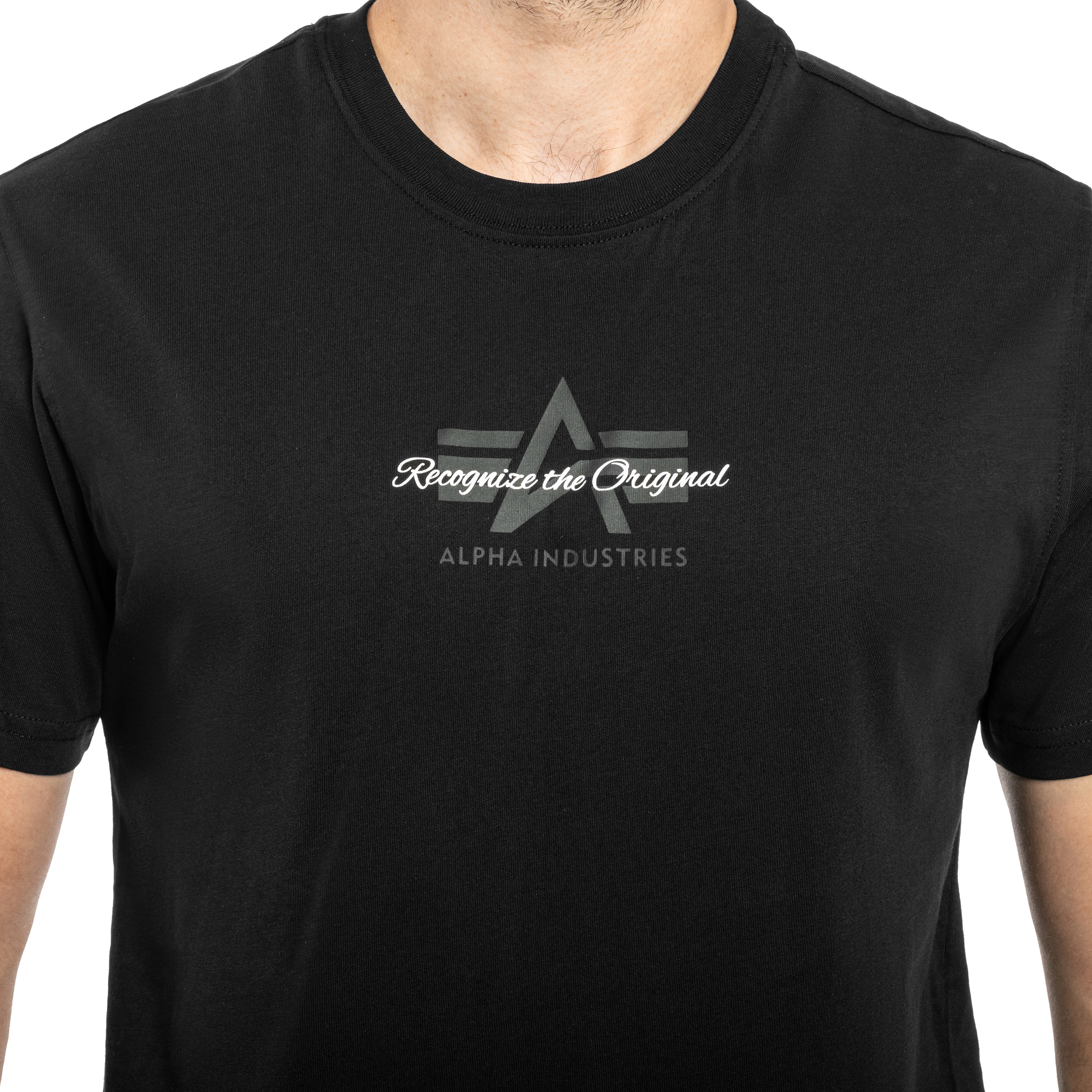 Koszulka T-Shirt Alpha Industries Foam Middle Logo - Black
