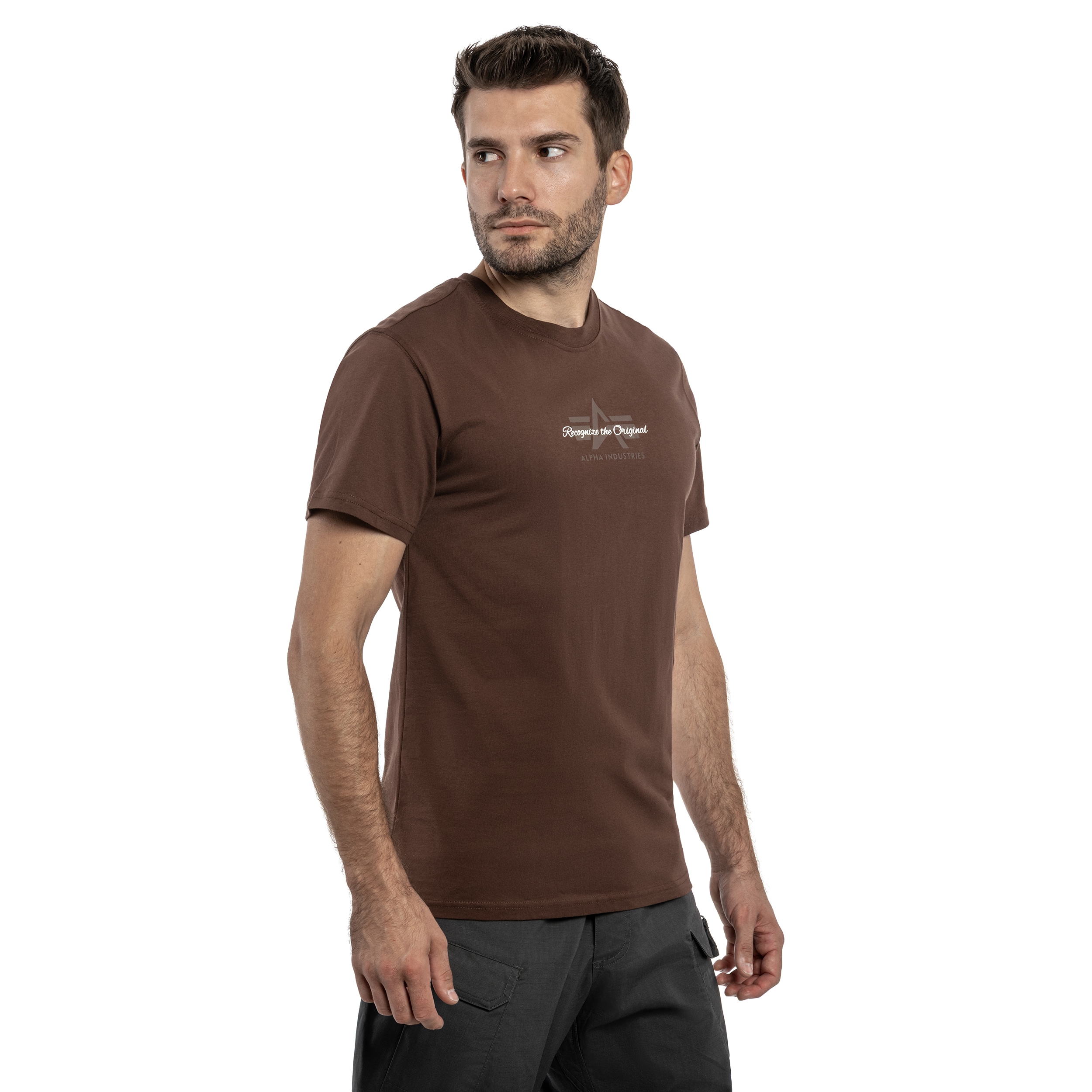 Koszulka T-Shirt Alpha Industries Foam Middle Logo - Powder Brown