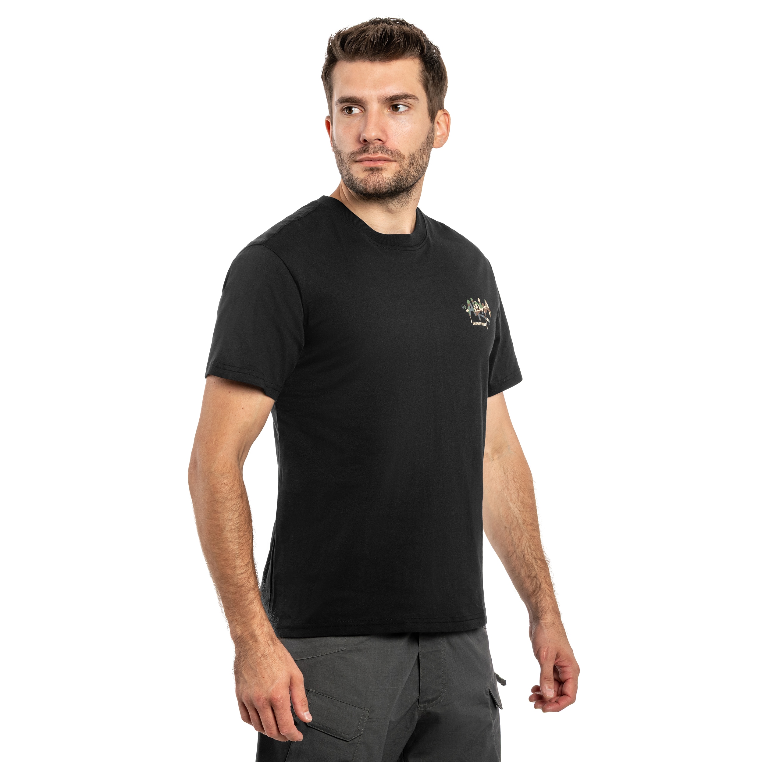 Koszulka T-shirt Alpha Industries Signature Camo - Black