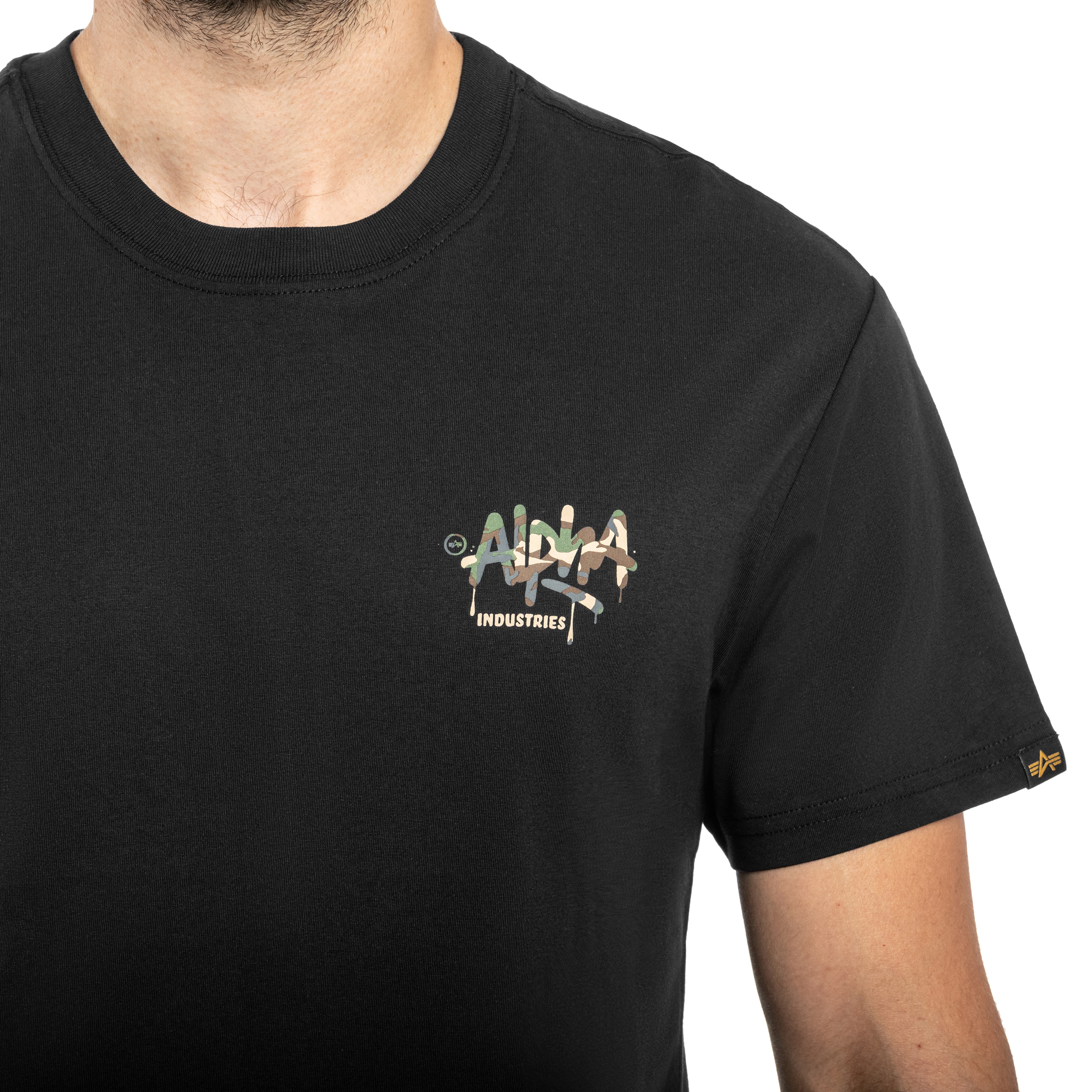 Koszulka T-shirt Alpha Industries Signature Camo - Black