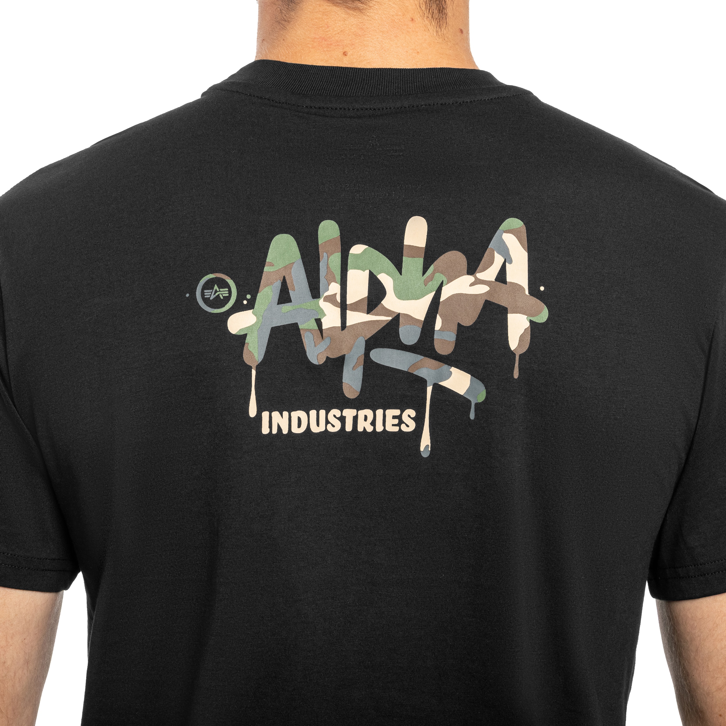 Koszulka T-shirt Alpha Industries Signature Camo - Black