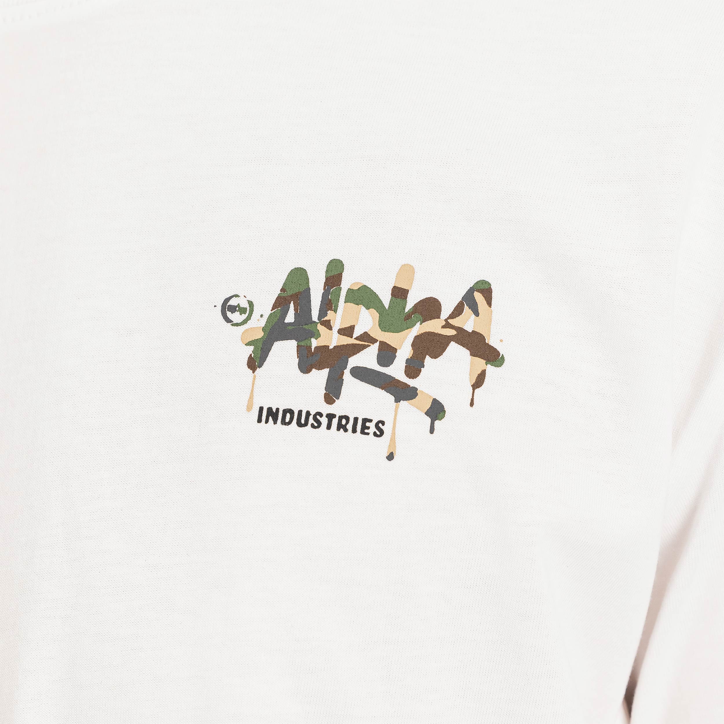 Koszulka T-shirt Alpha Industries Signature Camo - White