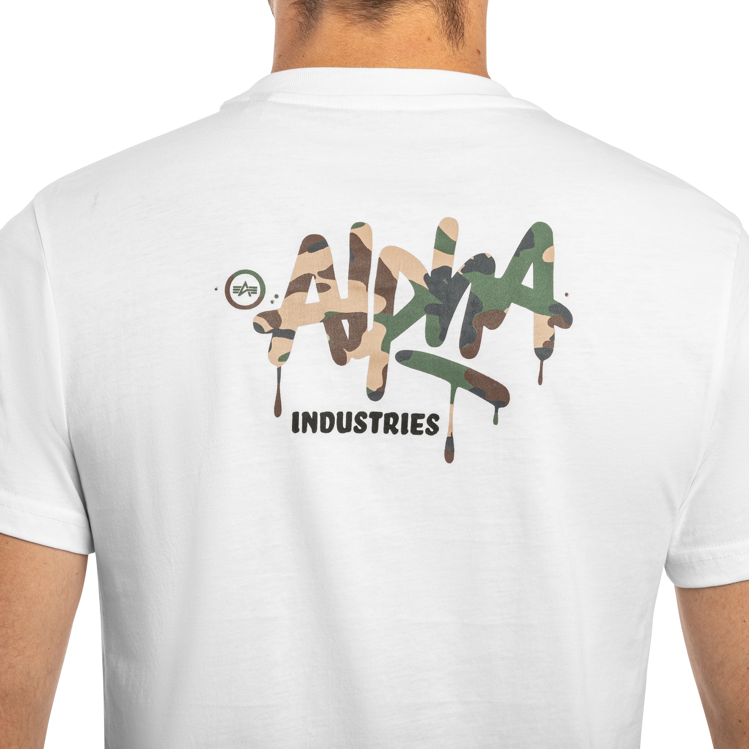 Koszulka T-shirt Alpha Industries Signature Camo - White