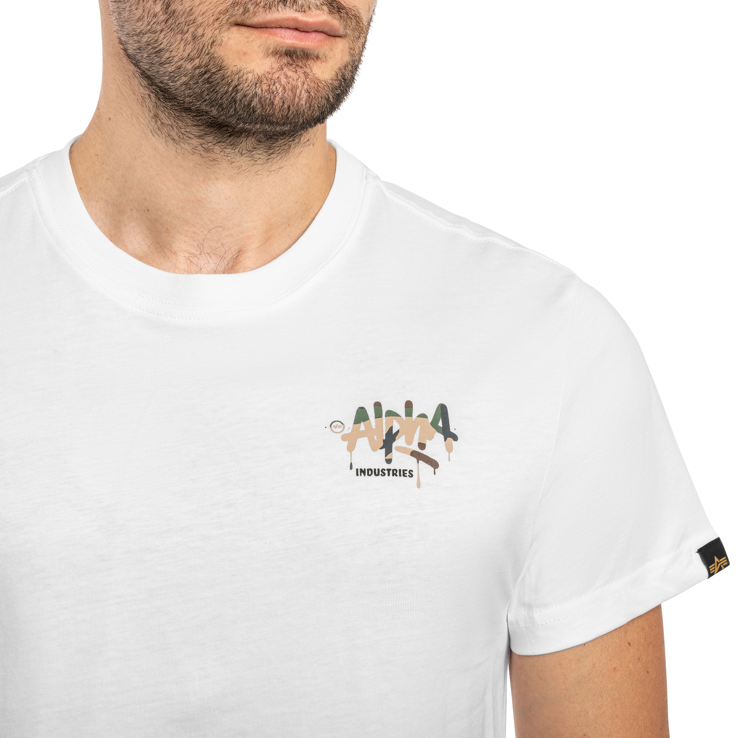 Koszulka T-shirt Alpha Industries Signature Camo - White