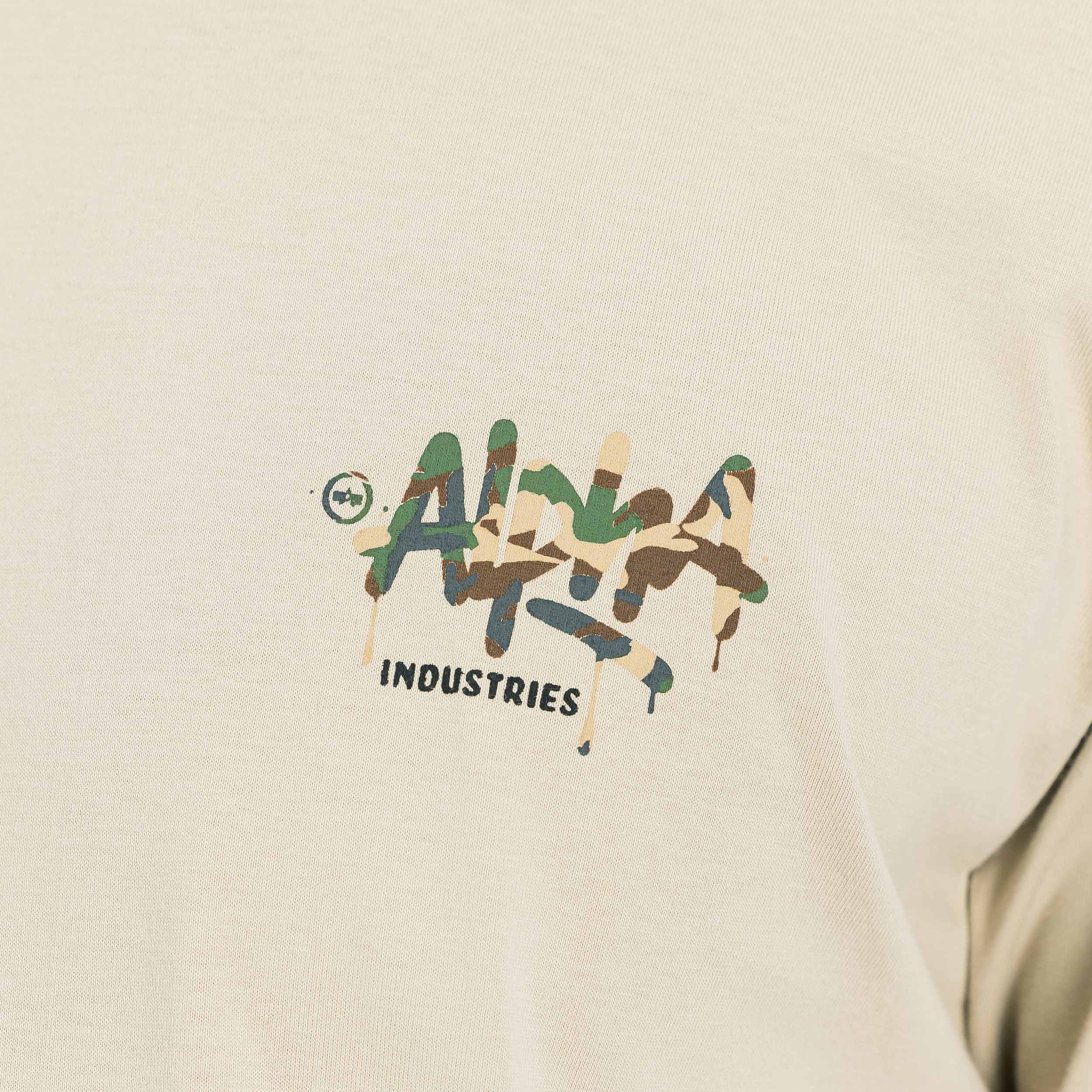 Koszulka T-shirt Alpha Industries Signature Camo - Organic Beige