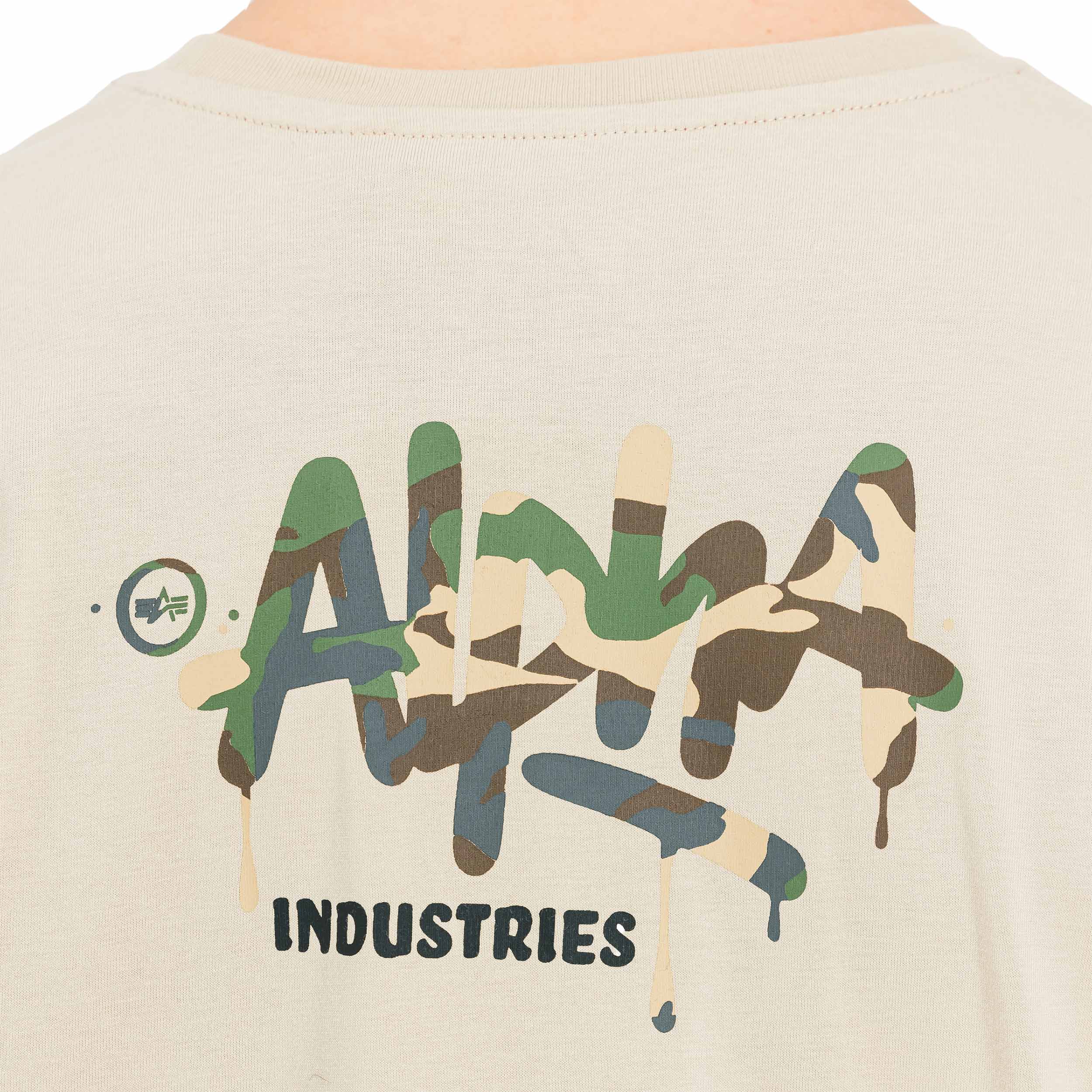 Koszulka T-shirt Alpha Industries Signature Camo - Organic Beige