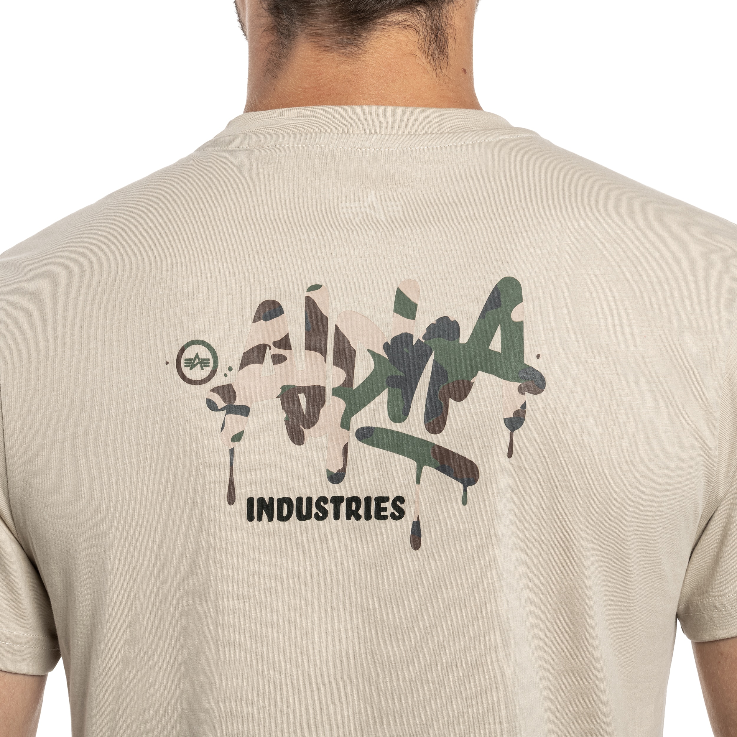 Koszulka T-shirt Alpha Industries Signature Camo - Organic Beige