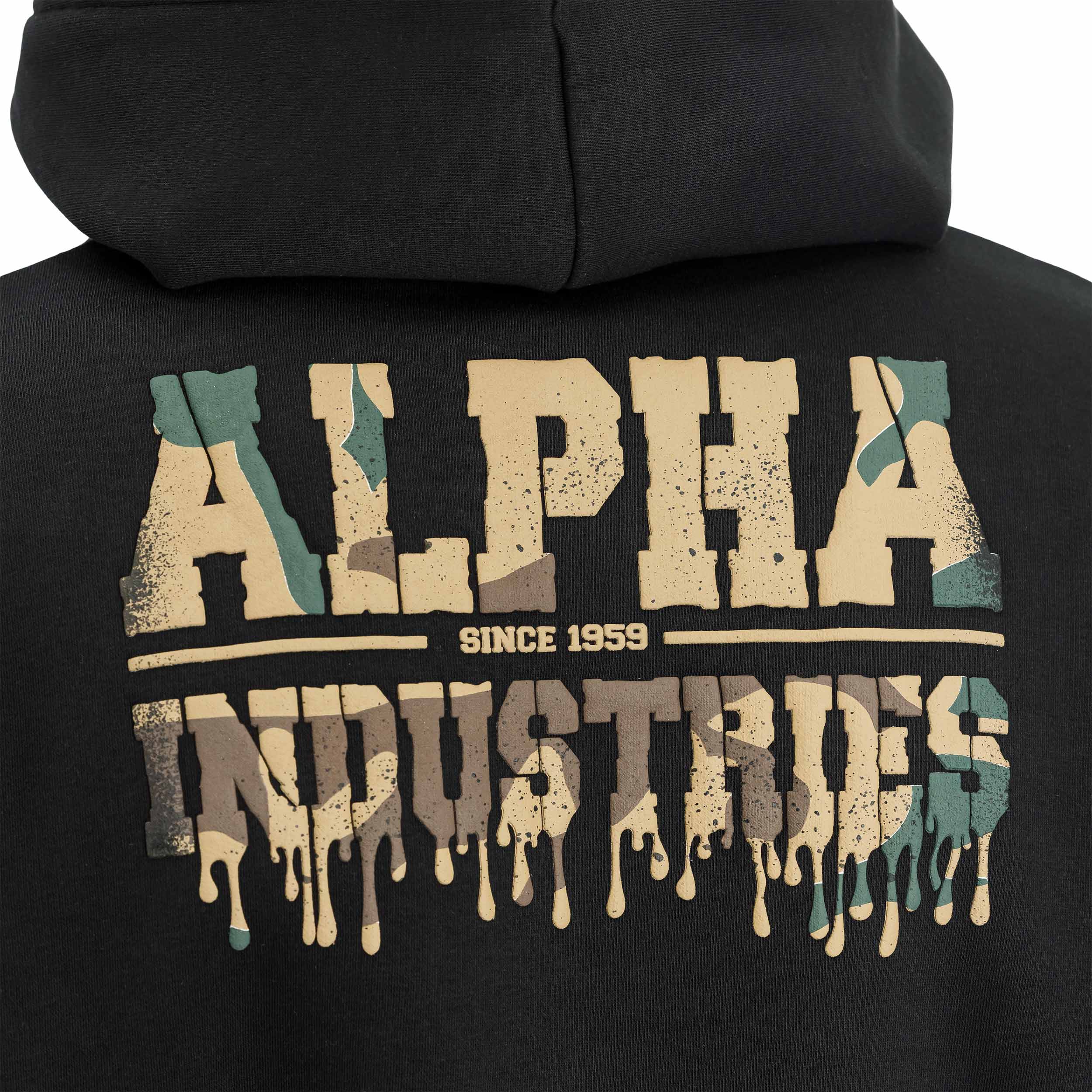 Bluza Alpha Industries Dripping Camo Print - Black