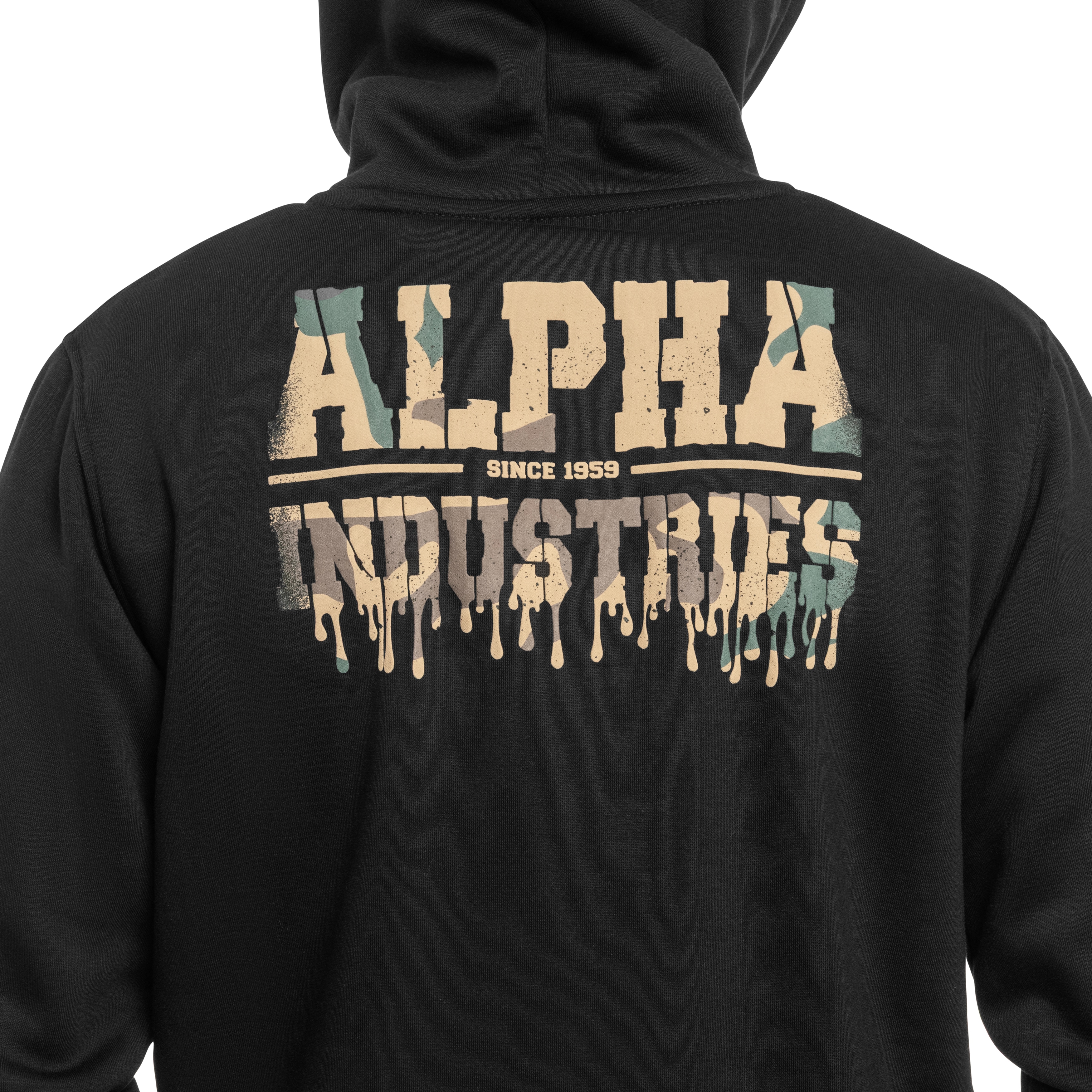 Bluza Alpha Industries Dripping Camo Print - Black