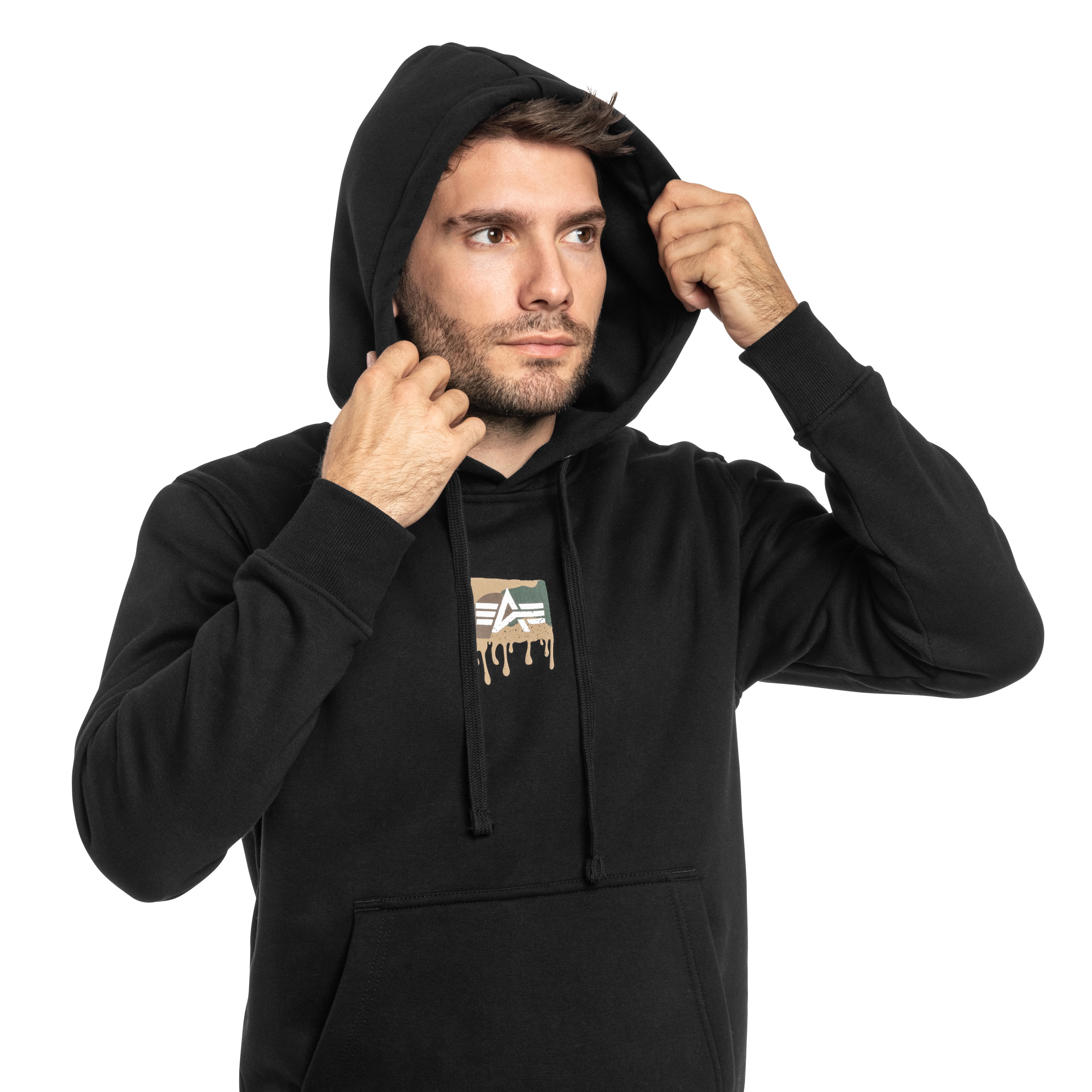 Bluza Alpha Industries Dripping Camo Print - Black